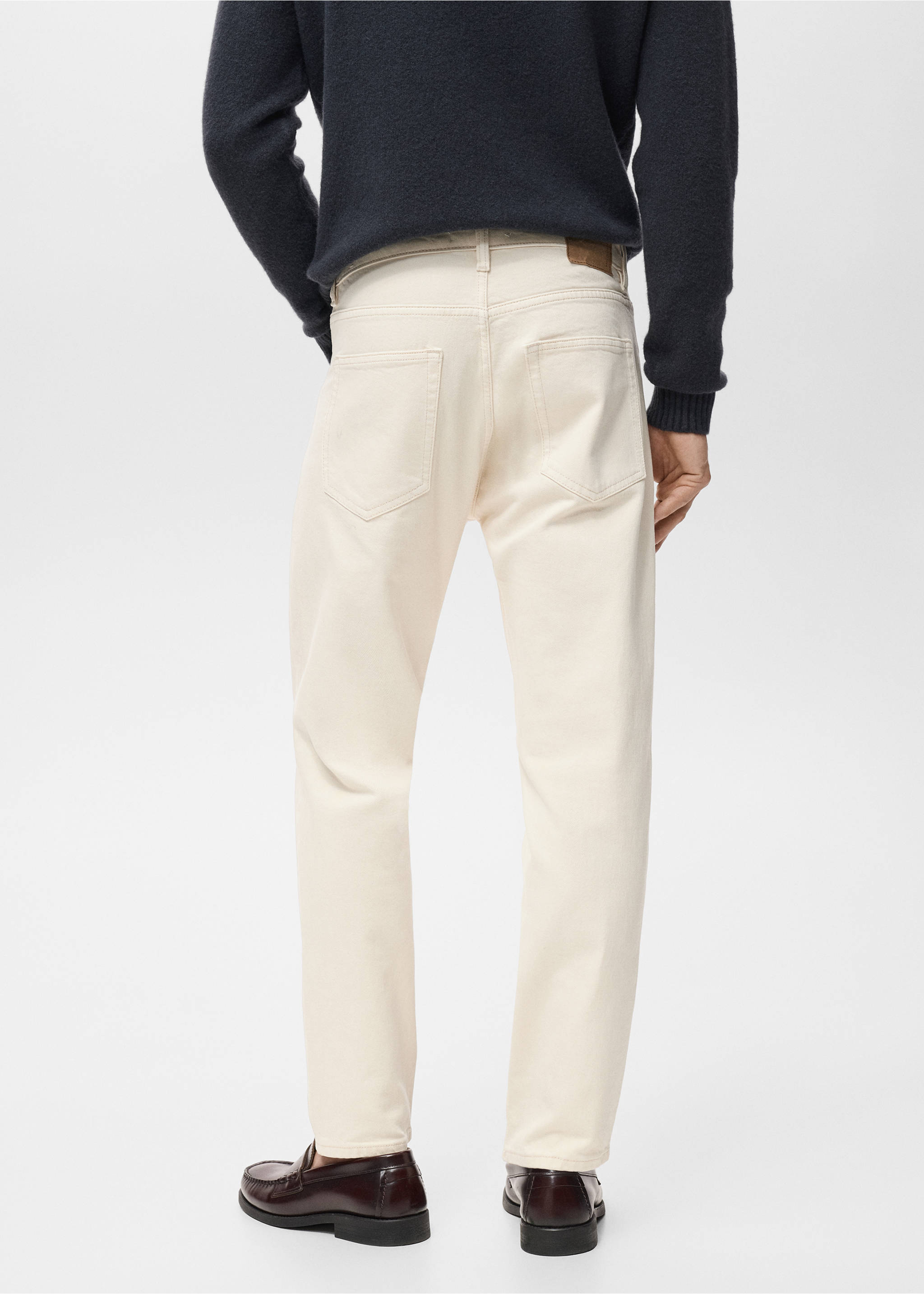 Jean Ben cropped tapered-fit - Verso de l’article, Écru. Ref: 17011224-00.