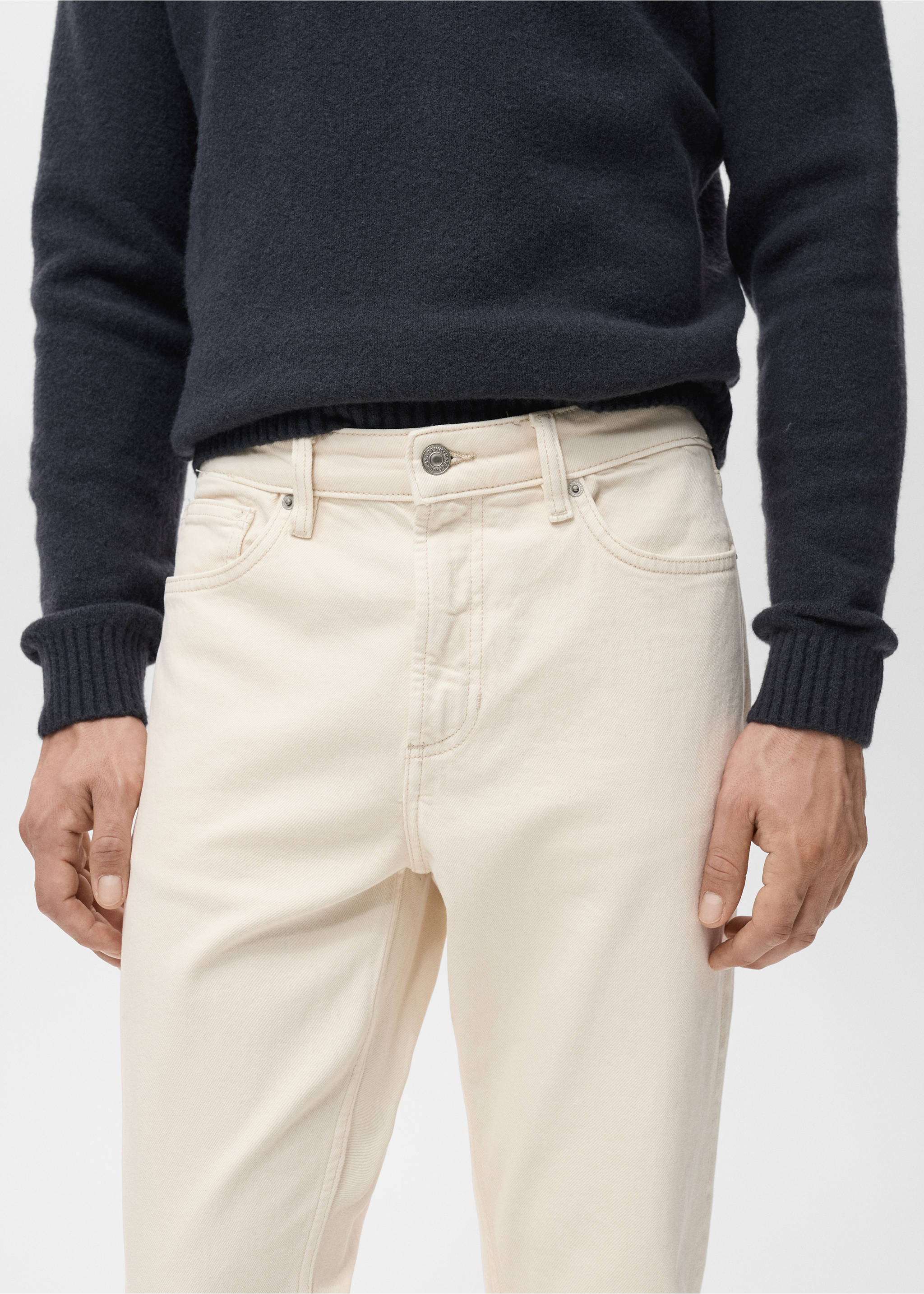 Jean Ben cropped tapered-fit - Détail de l'article 1, Écru. Ref: 17011224-00.