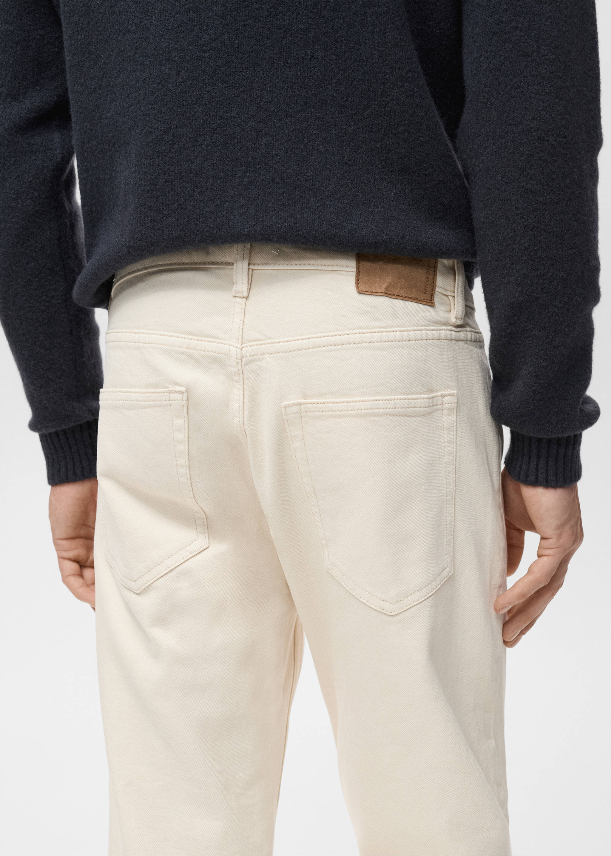 Jean Ben cropped tapered-fit - Détail de l'article 3, Écru. Ref: 17011224-00.