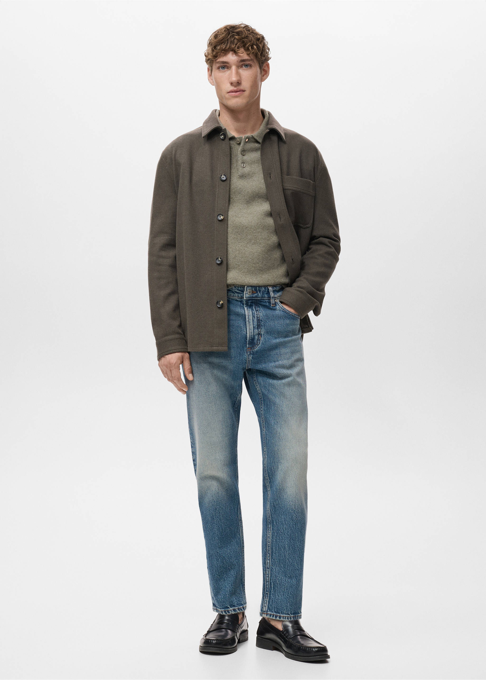 Джинсы Ben cropped tapered fit - Общий план, Средний синий винтаж. Ref: 17011225-00.