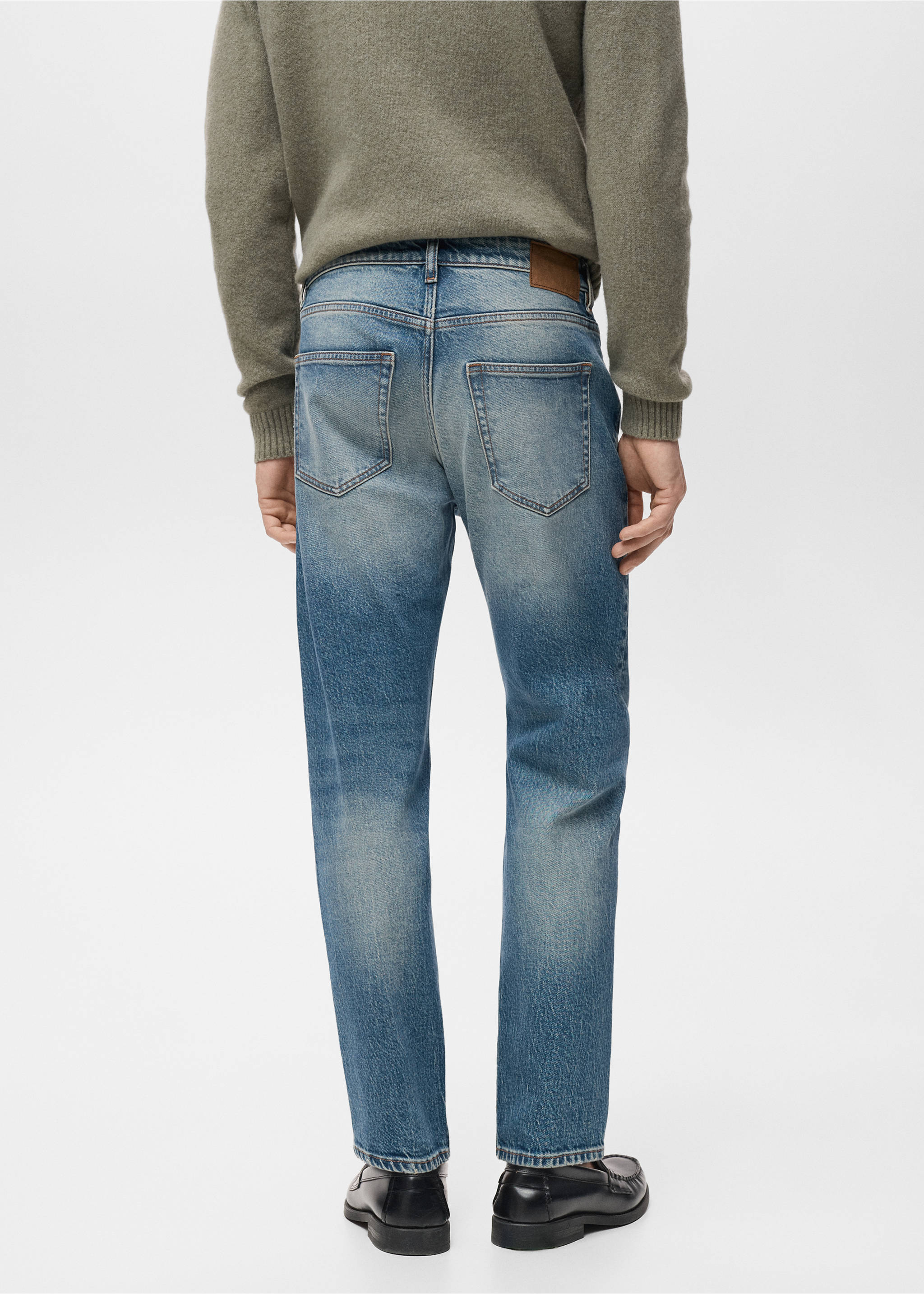 Джинсы Ben cropped tapered fit - Обратная сторона изделия, Средний синий винтаж. Ref: 17011225-00.