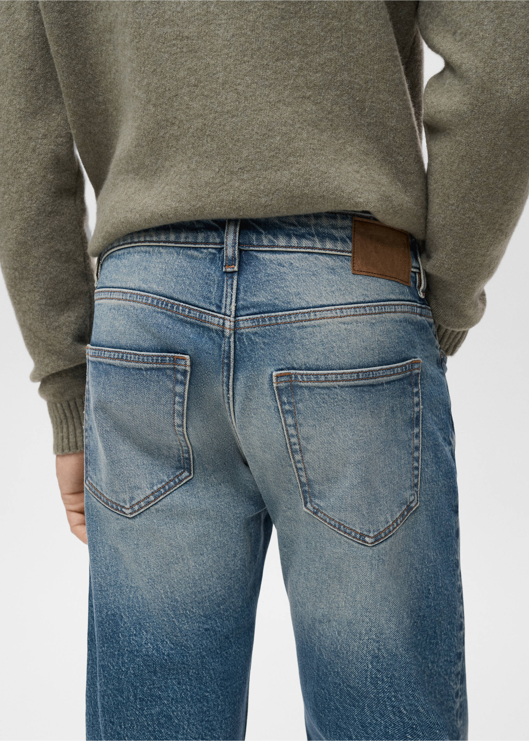 Джинсы Ben cropped tapered fit - Деталь изделия 3, Средний синий винтаж. Ref: 17011225-00.