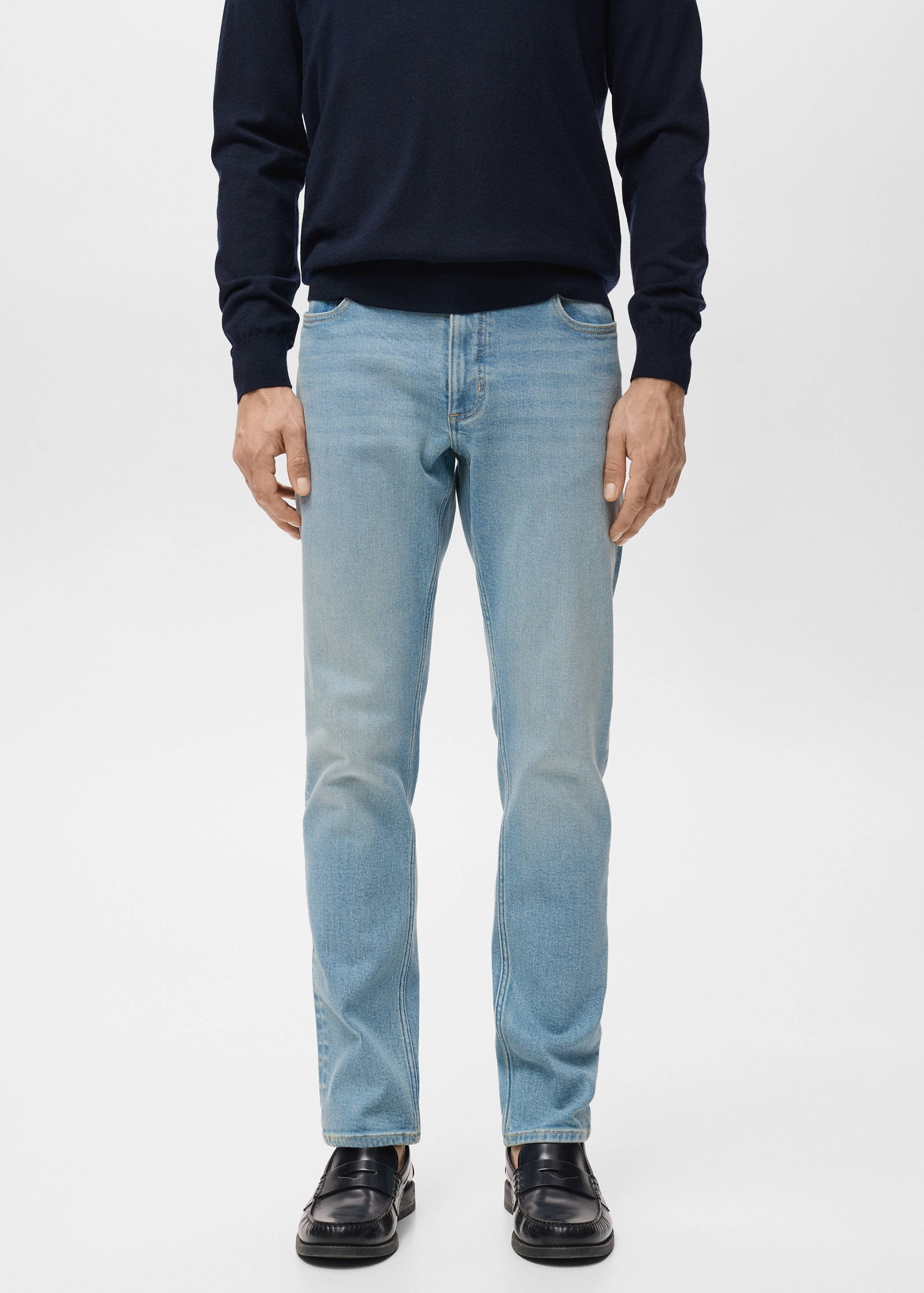 Jan slim-fit jeans with frayed effect - Medium plane
