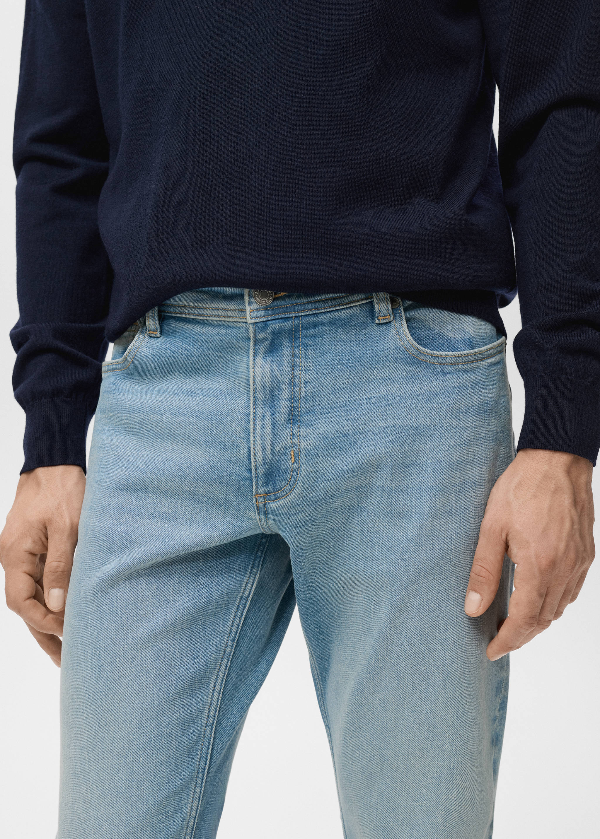 Jan slim-fit jeans with frayed effect - Details of the article 1