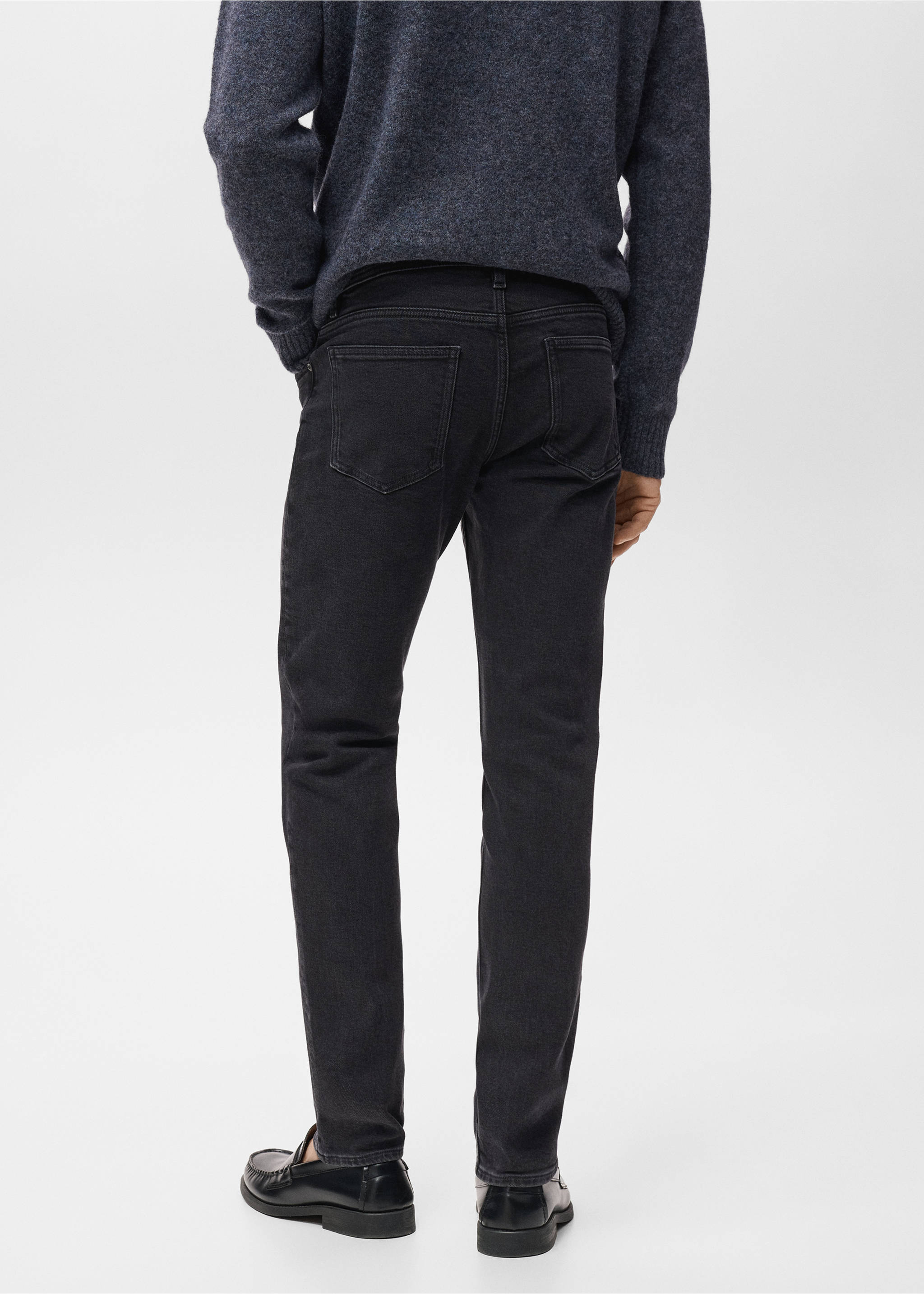 Jean Jan slim fit noir - Verso de l’article, Black denim. Ref: 17011228-00.