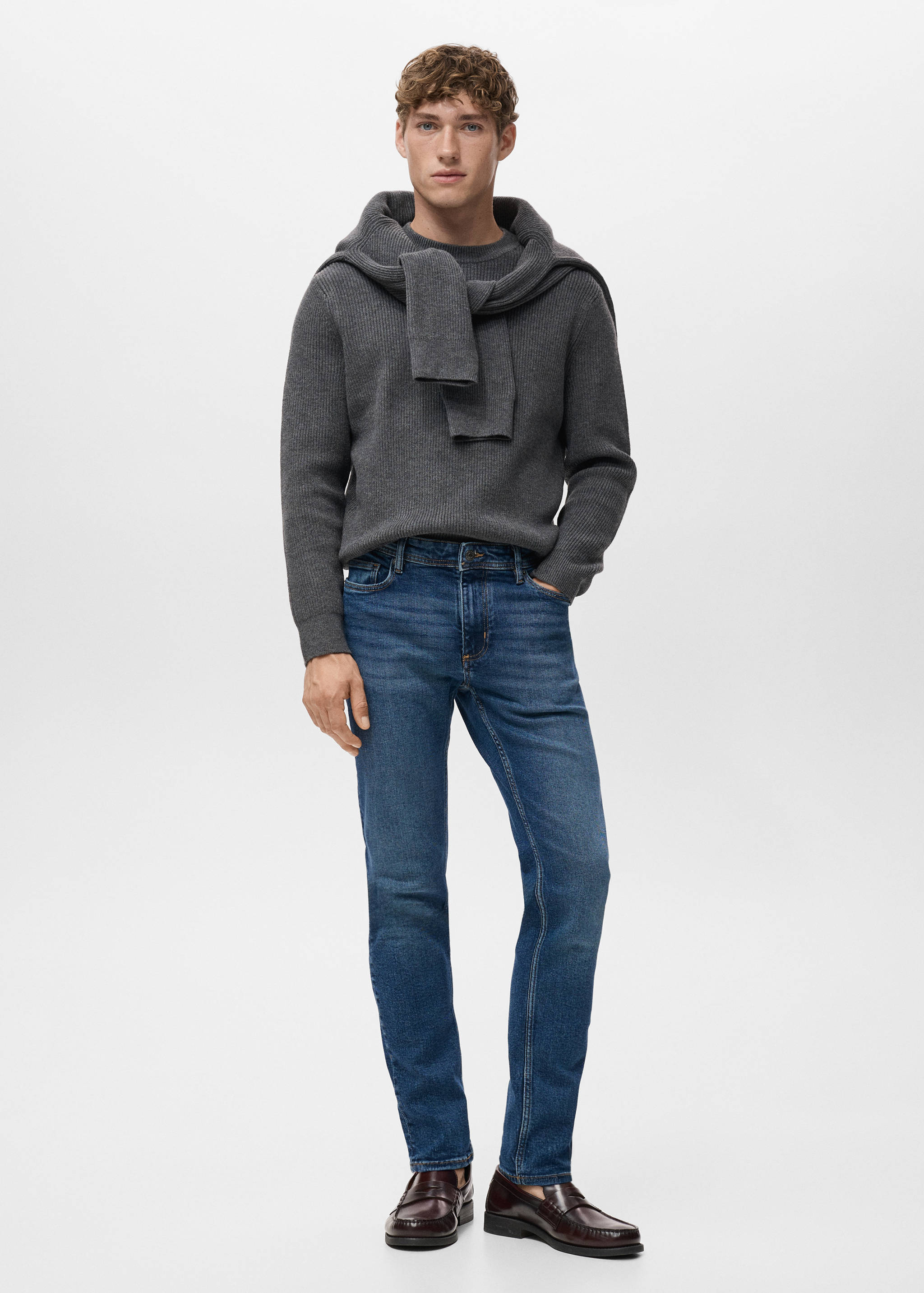 Jan slim-fit faded dark-wash jeans - General plane