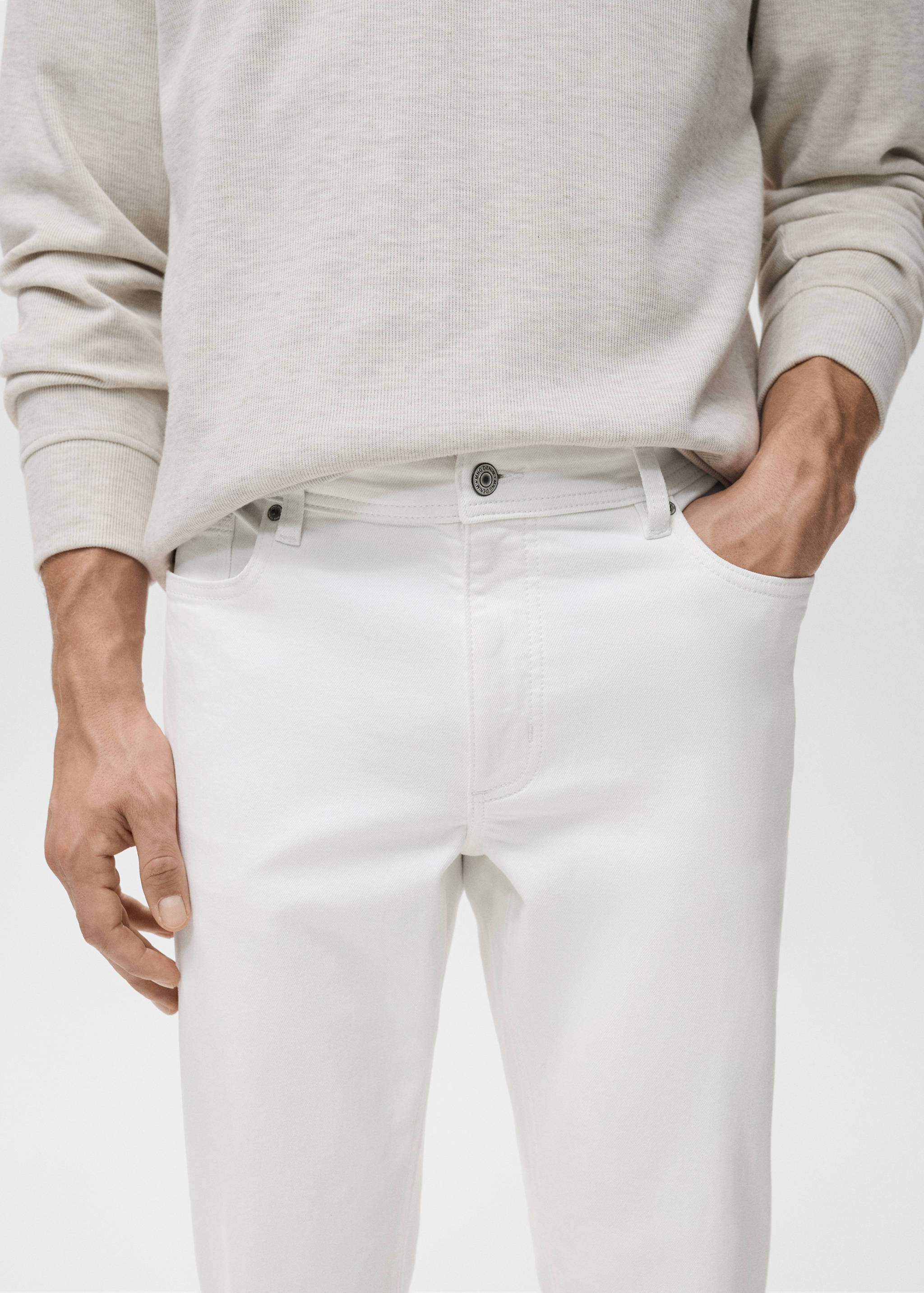 Slim fit white Jan jeans - Details of the article 1