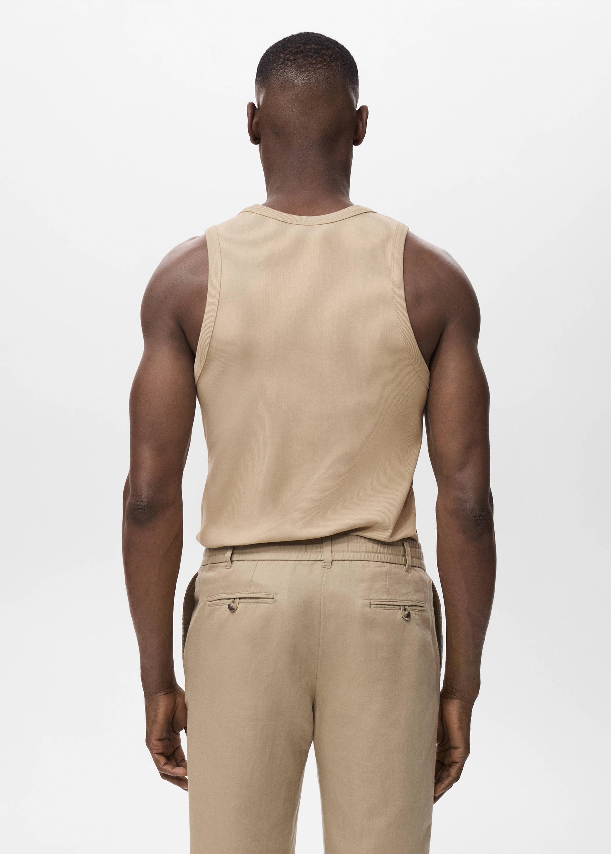 Slim-fit ribbed tank top - Reverse of the article