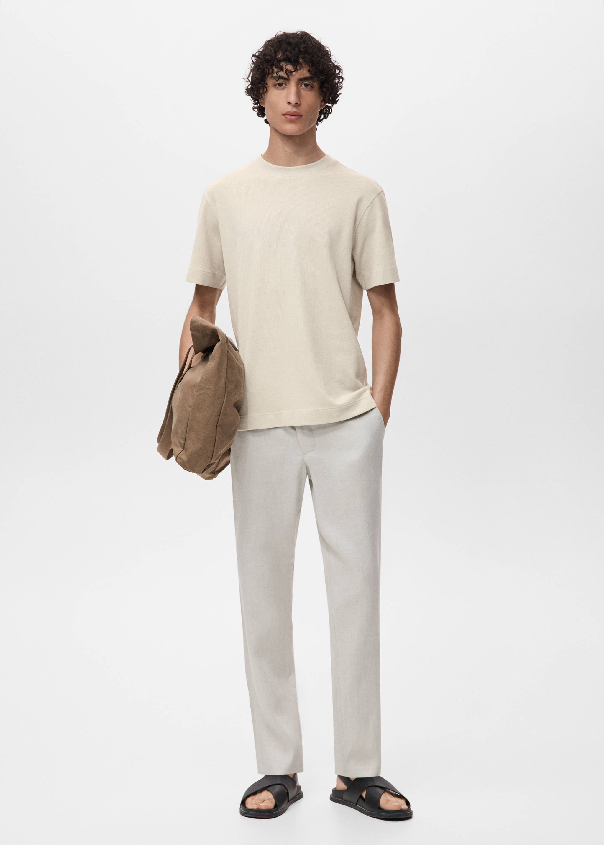 Cotton fine-knit t-shirt - General plane