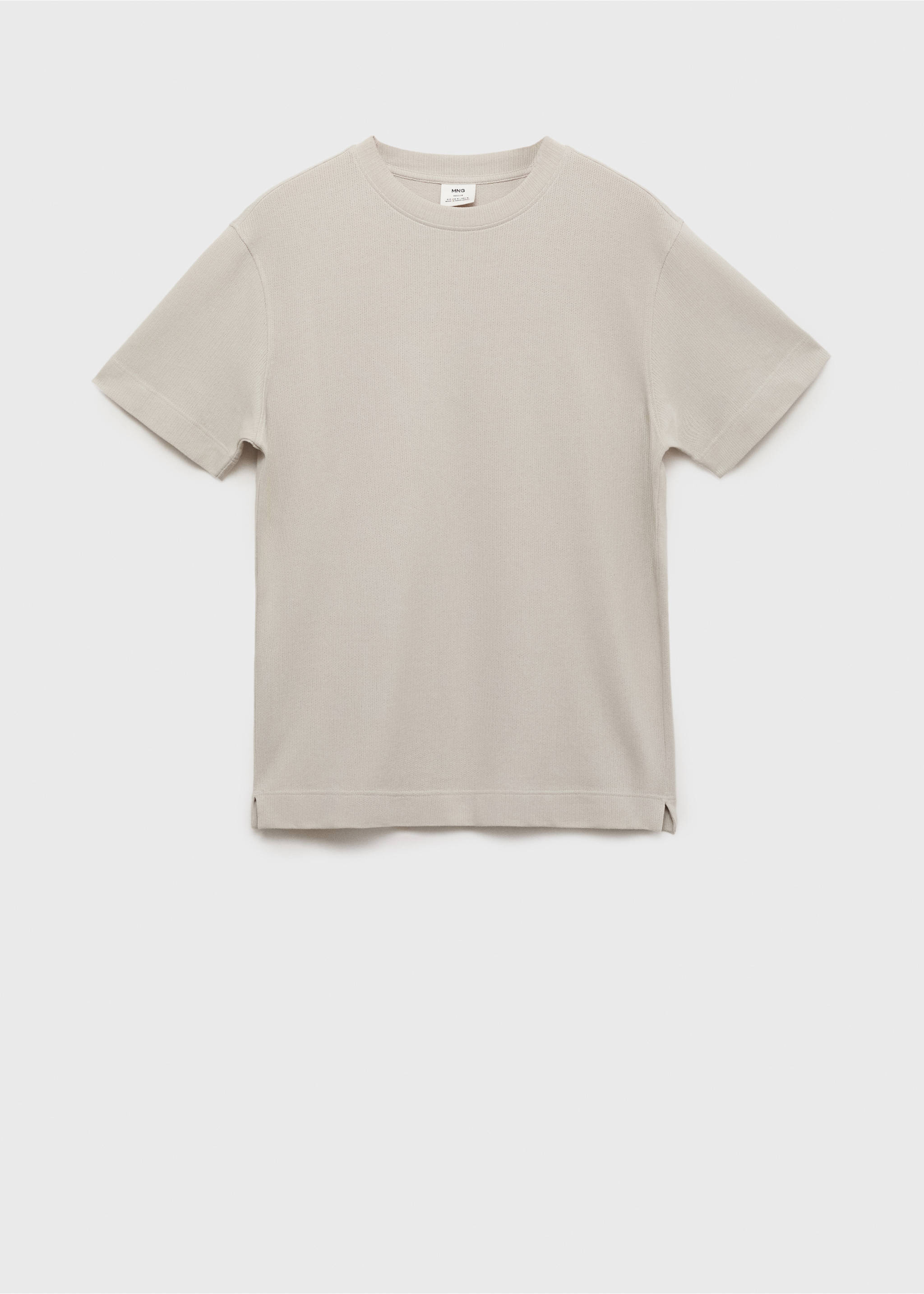 Cotton fine-knit t-shirt - Article without model, Ice Grey. Ref: 17011234-00.