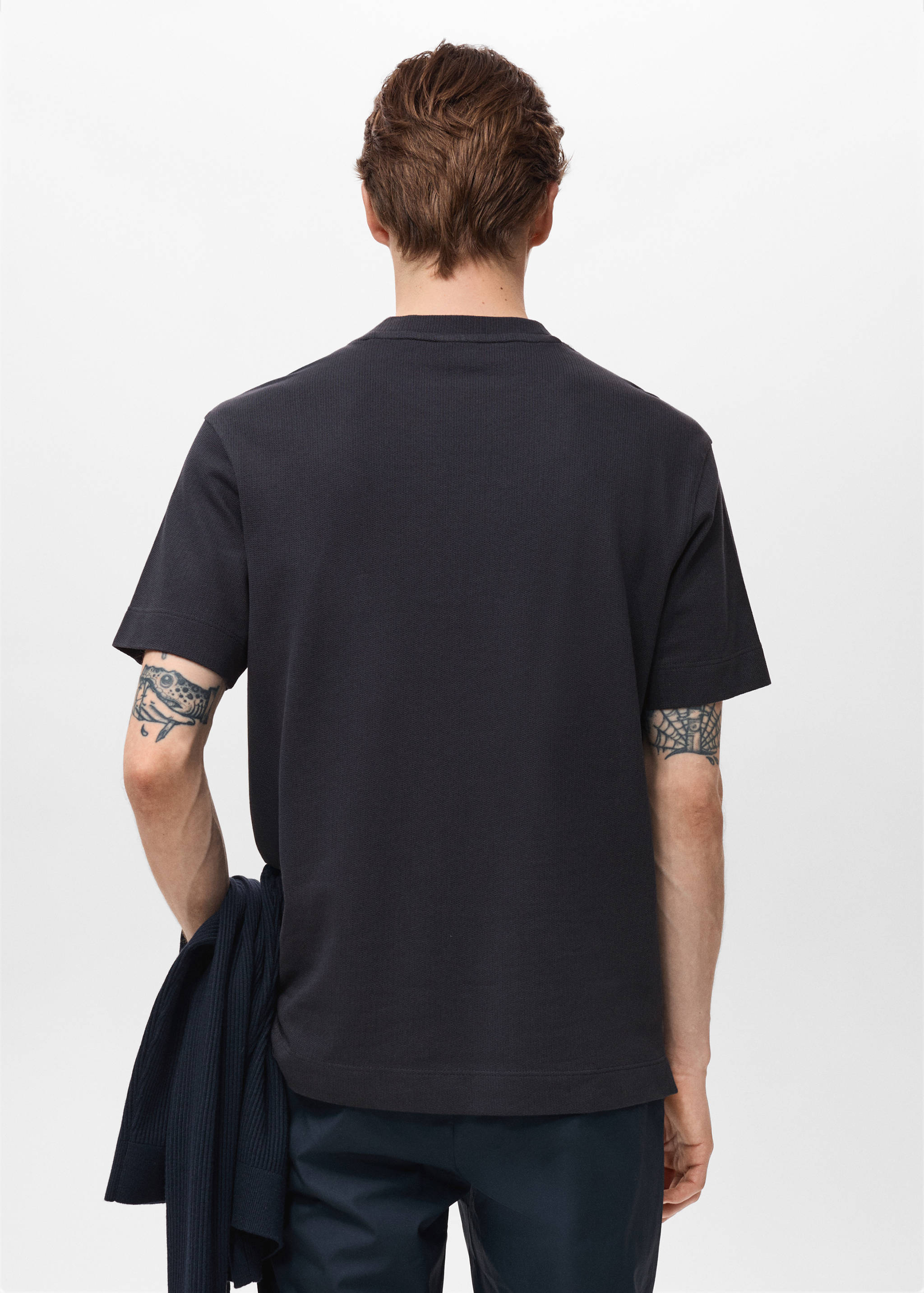 Cotton fine-knit t-shirt - Reverse of the article