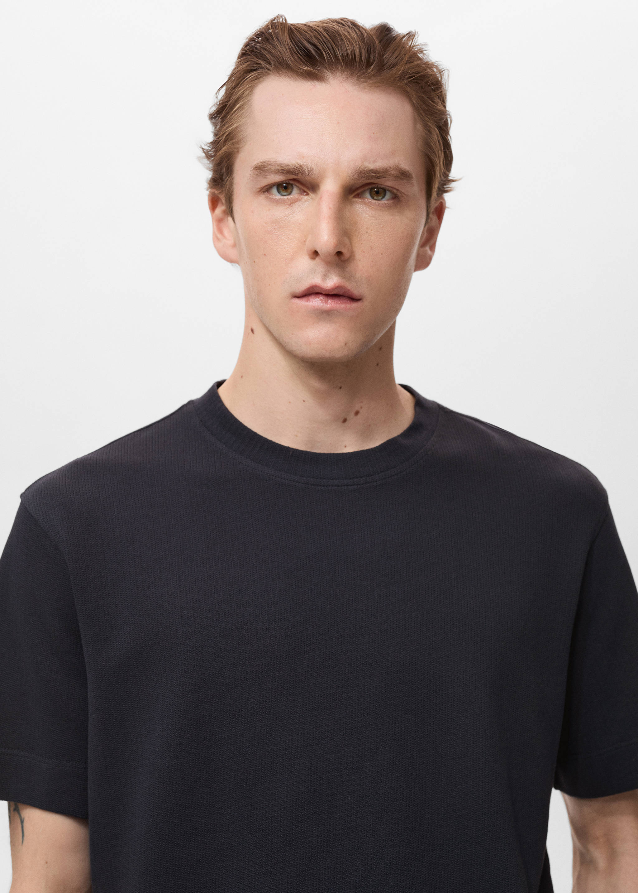 Cotton fine-knit t-shirt - Details of the article 1