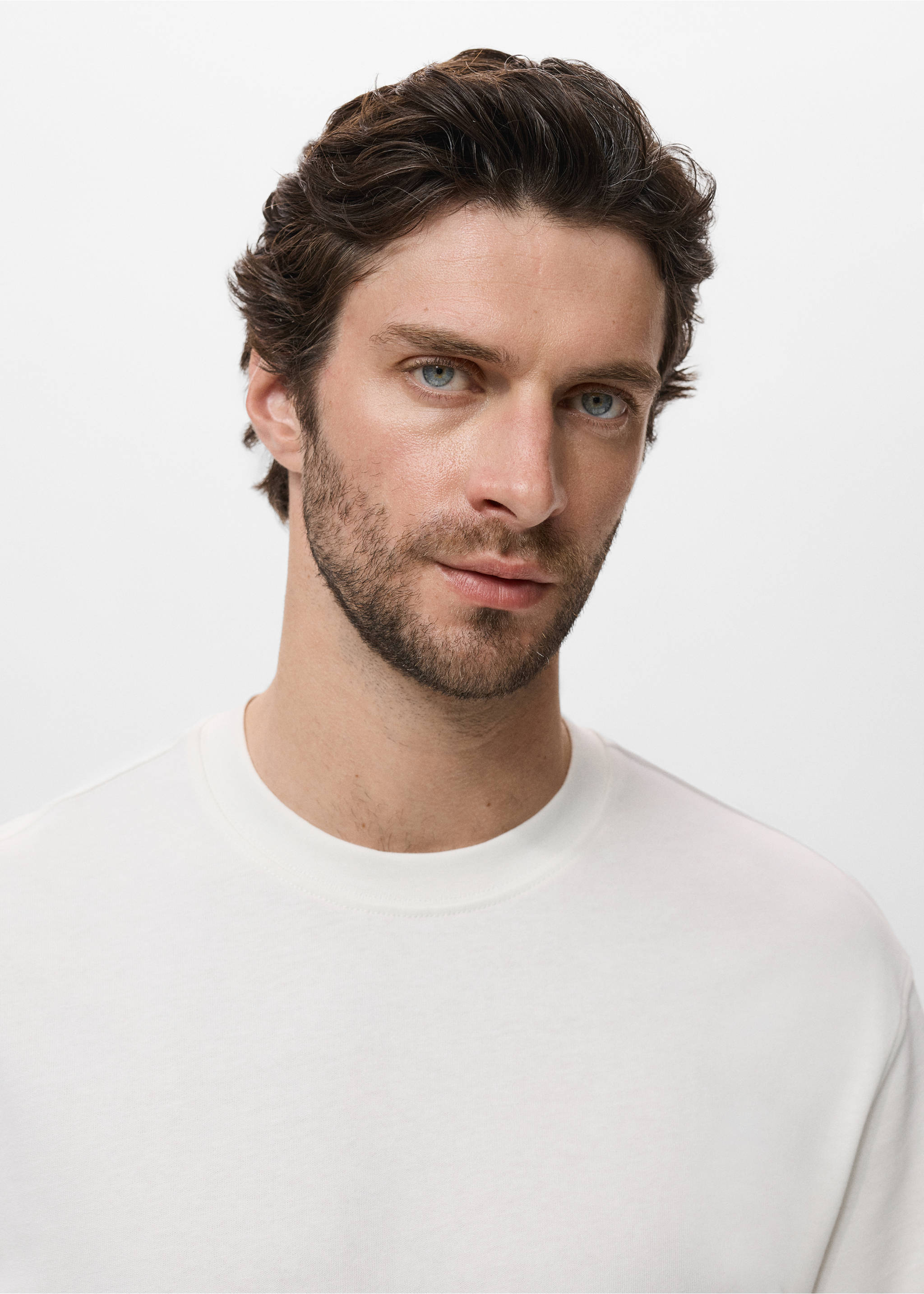 T-shirt 100 % coton relaxed-fit - Détail de l'article 1, Blanc cassé. Ref: 17011240-00.