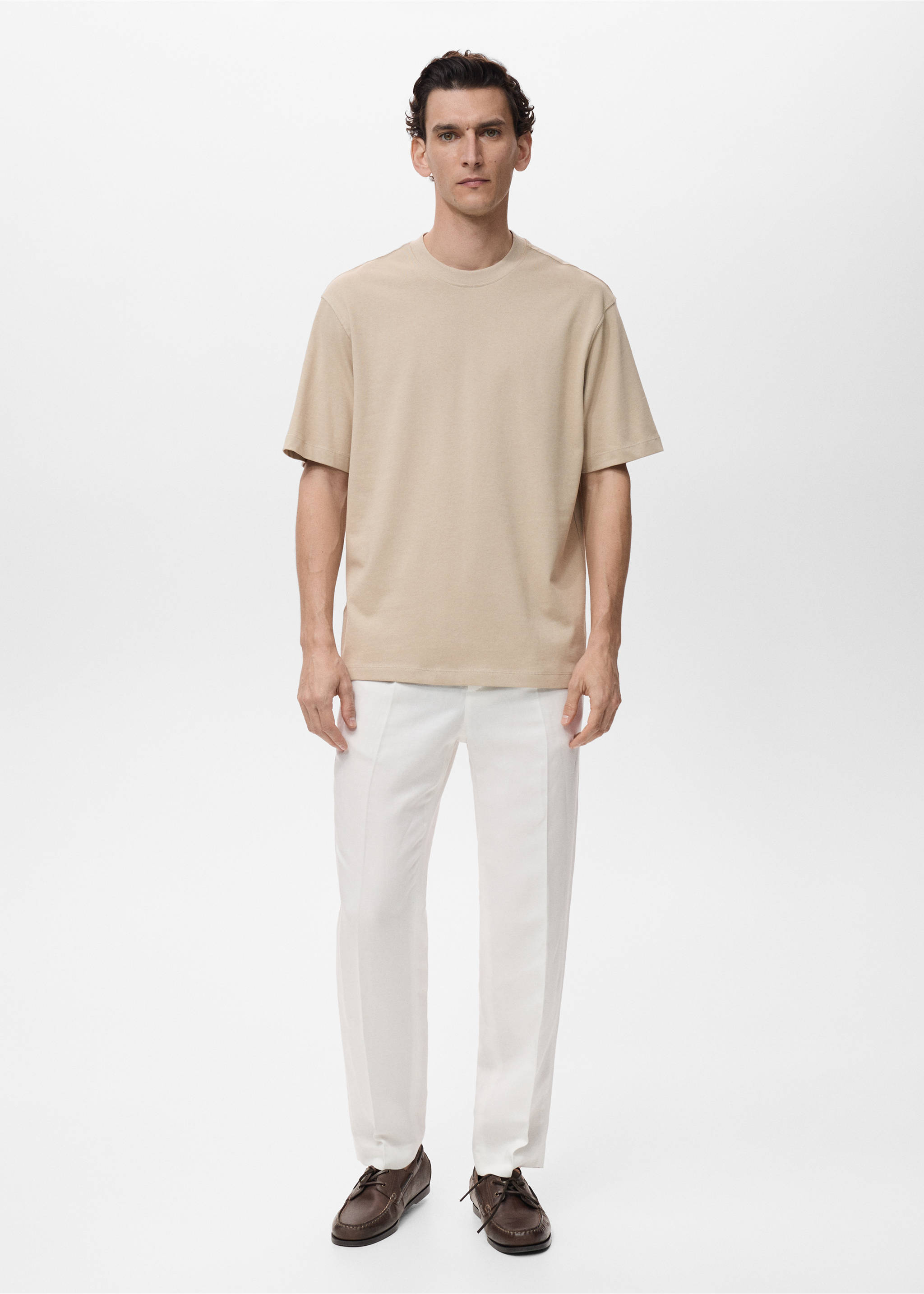 T-shirt 100 % coton relaxed-fit - Plan général, Écru. Ref: 17011240-00.