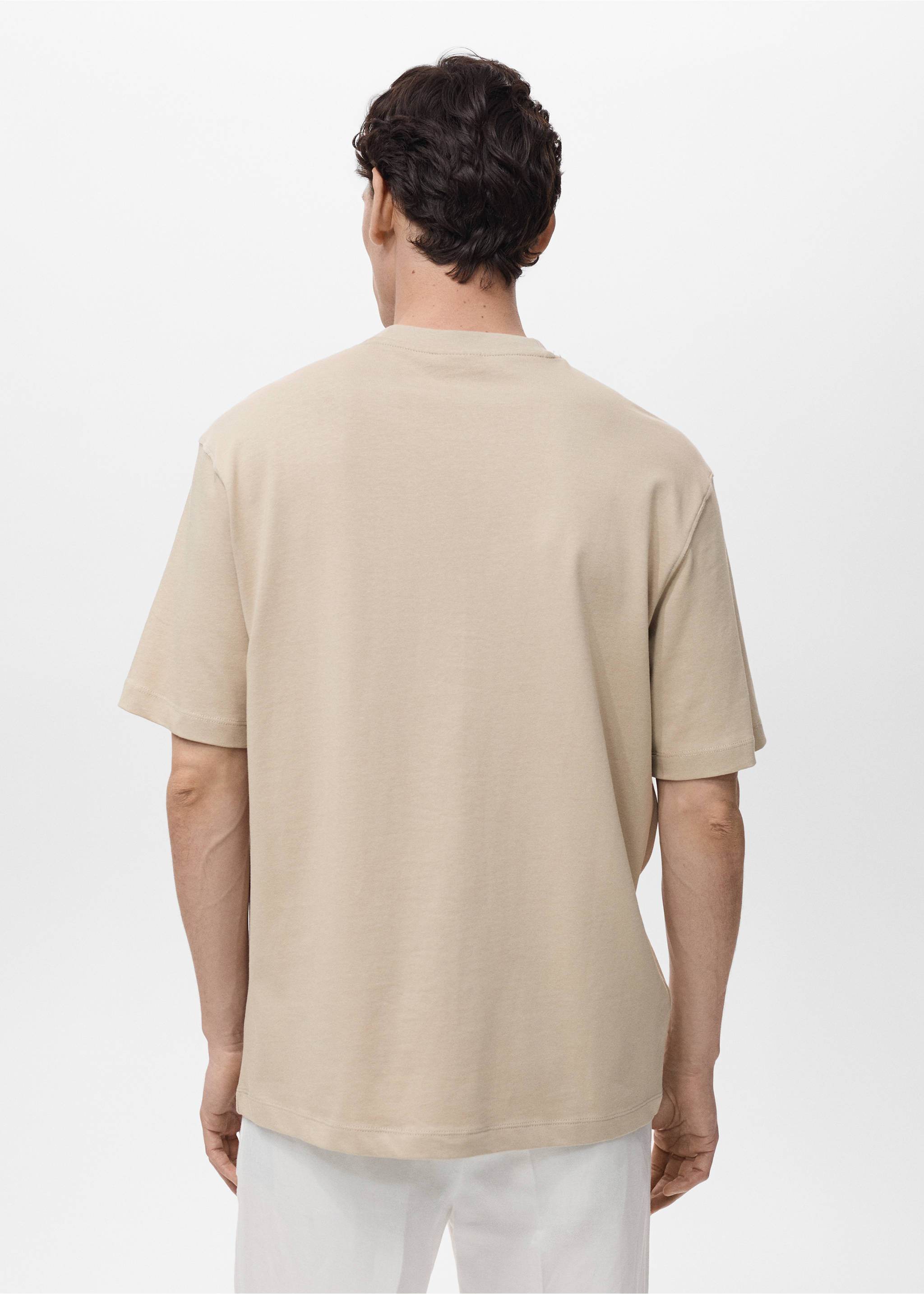 T-shirt 100 % coton relaxed-fit - Verso de l’article, Écru. Ref: 17011240-00.