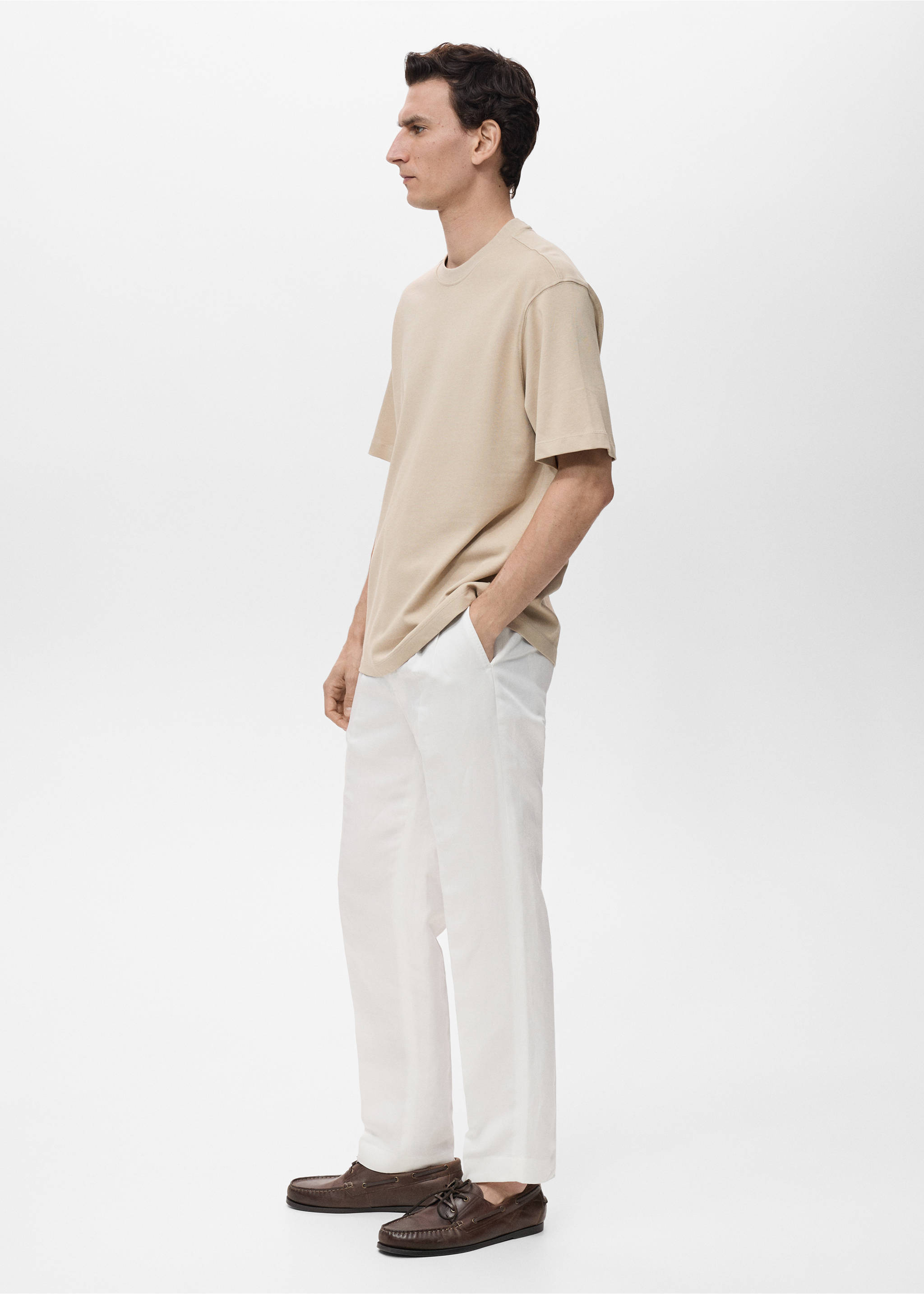 T-shirt 100 % coton relaxed-fit - Détail de l'article 2, Écru. Ref: 17011240-00.