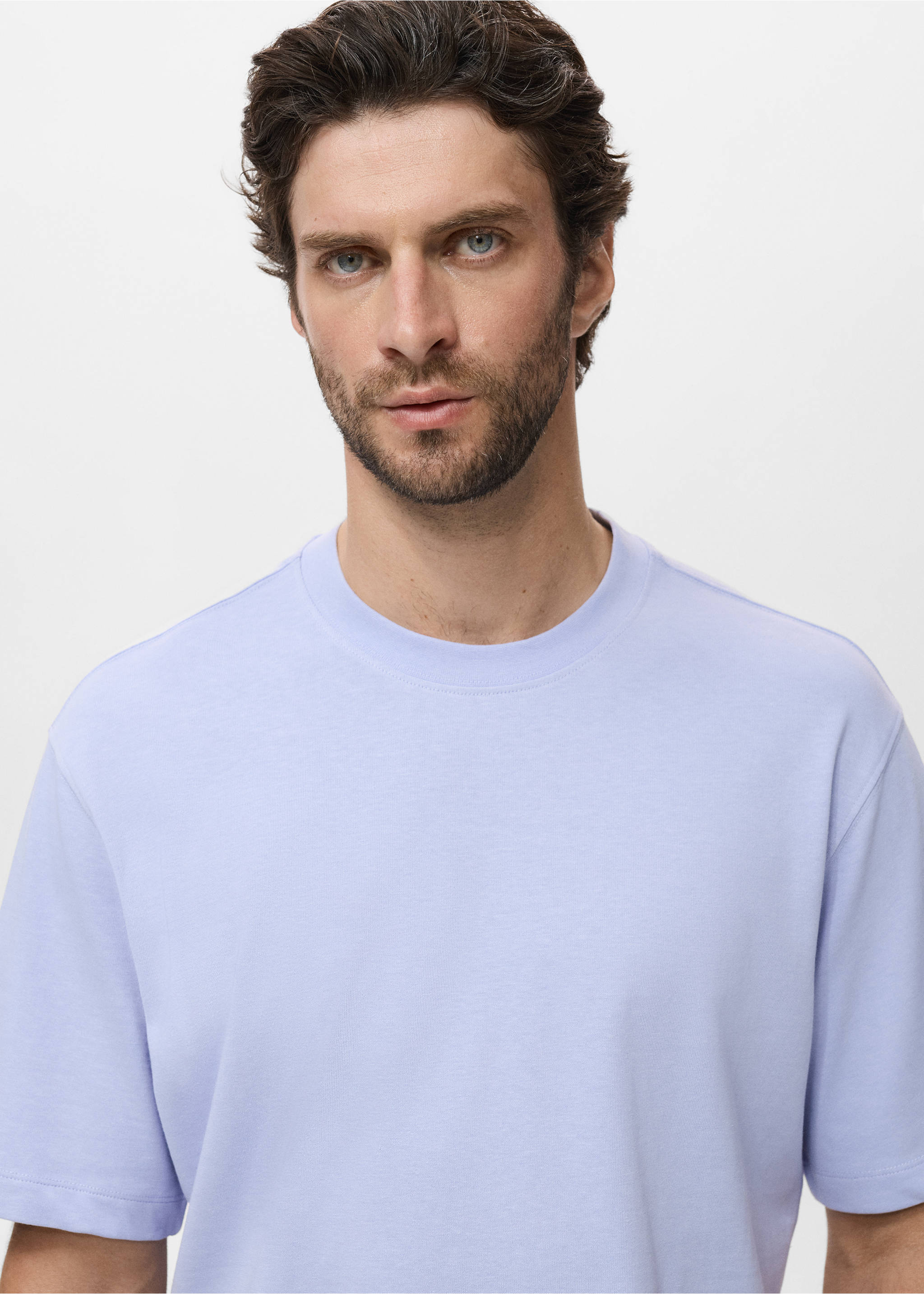 T-shirt 100 % coton relaxed-fit - Détail de l'article 1, Bleu ciel. Ref: 17011240-00.