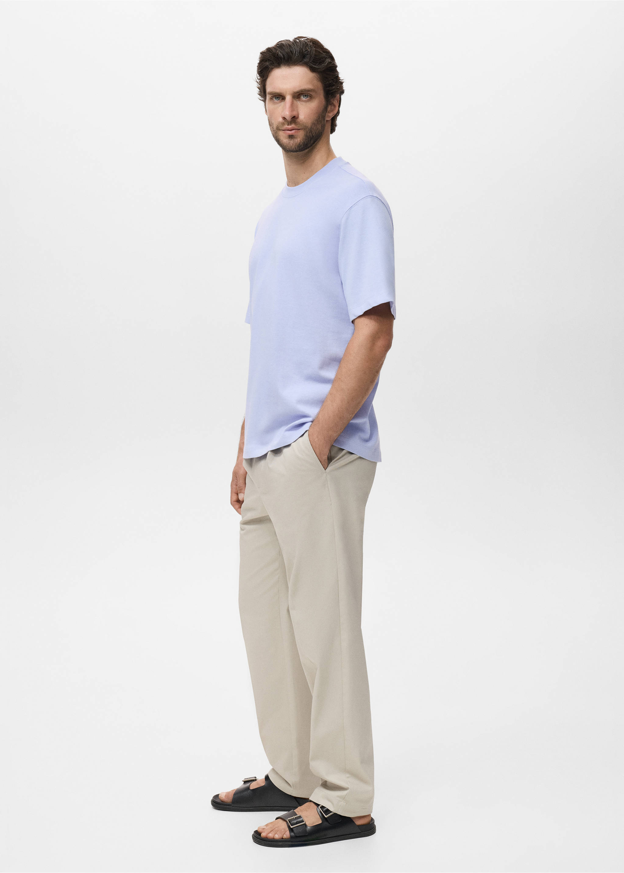 T-shirt 100 % coton relaxed-fit - Détail de l'article 2, Bleu ciel. Ref: 17011240-00.