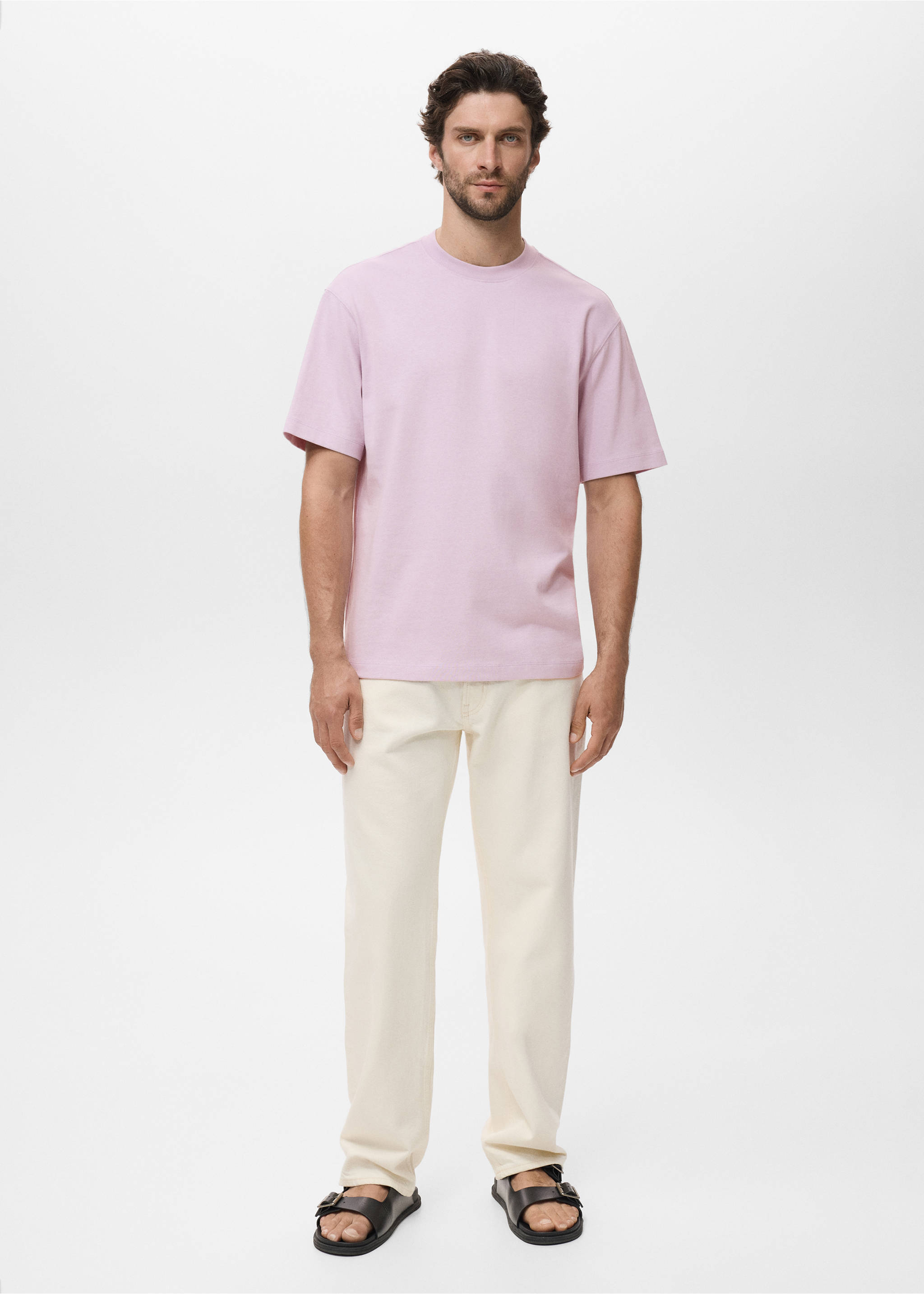 T-shirt 100 % coton relaxed-fit - Plan général, Rose. Ref: 17011240-00.