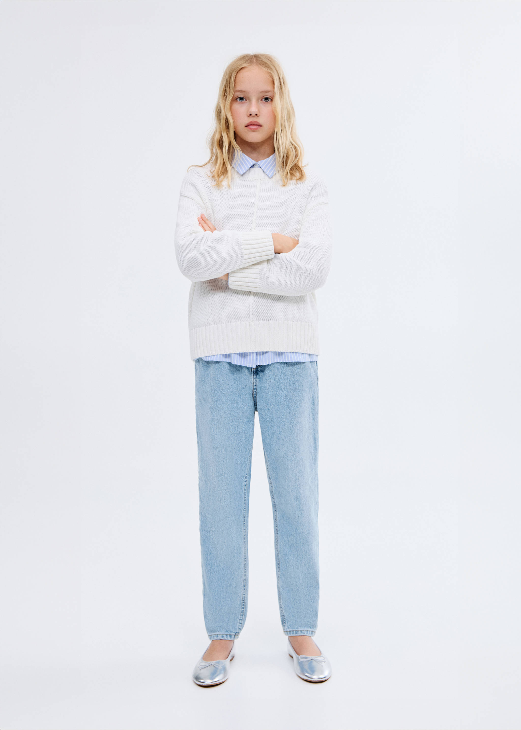 Jean paperbag - Plan général, Bleu moyen. Ref: 17011250-00.