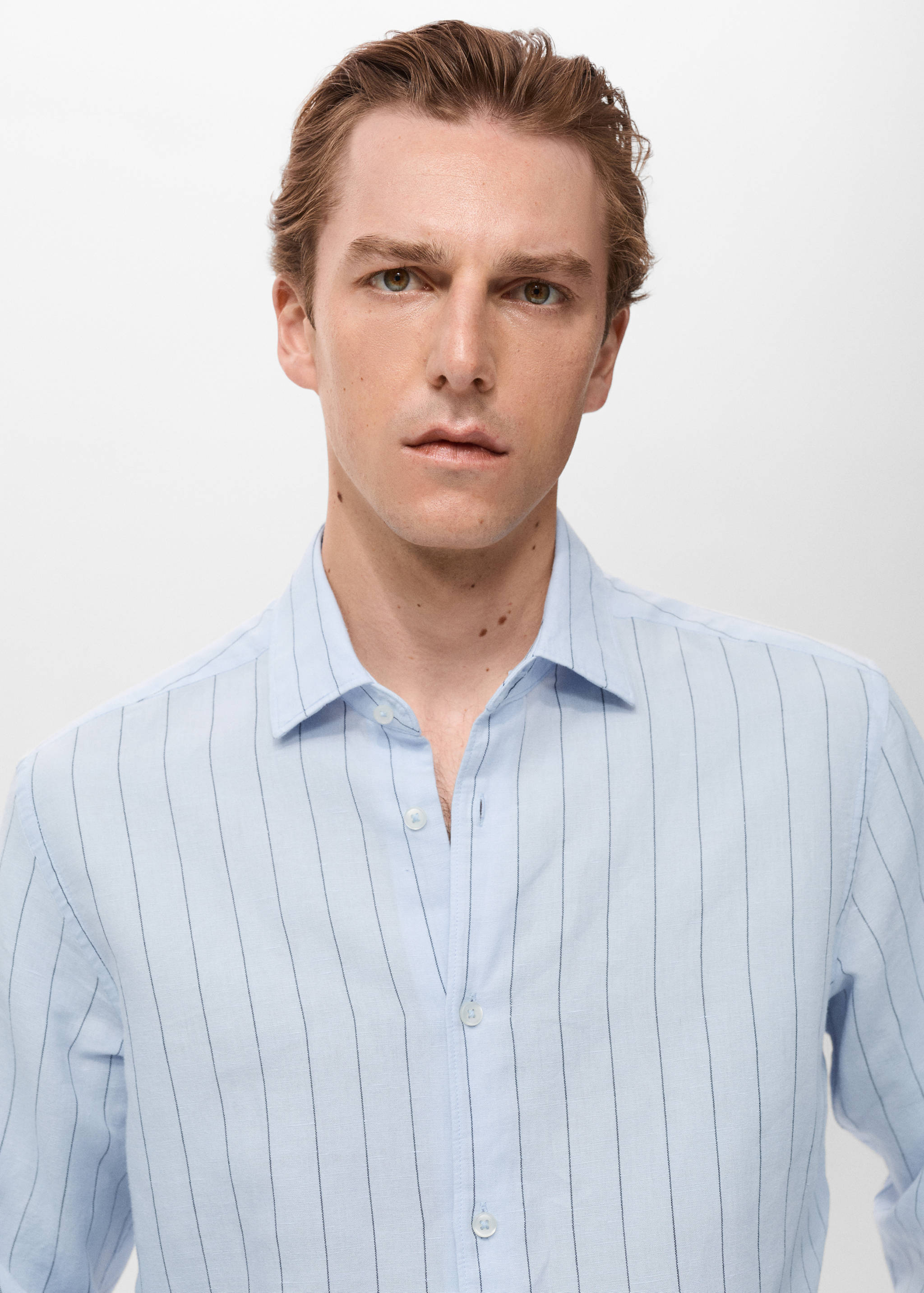 Koszula lniana w prążki - Szczegóły artykułu 1