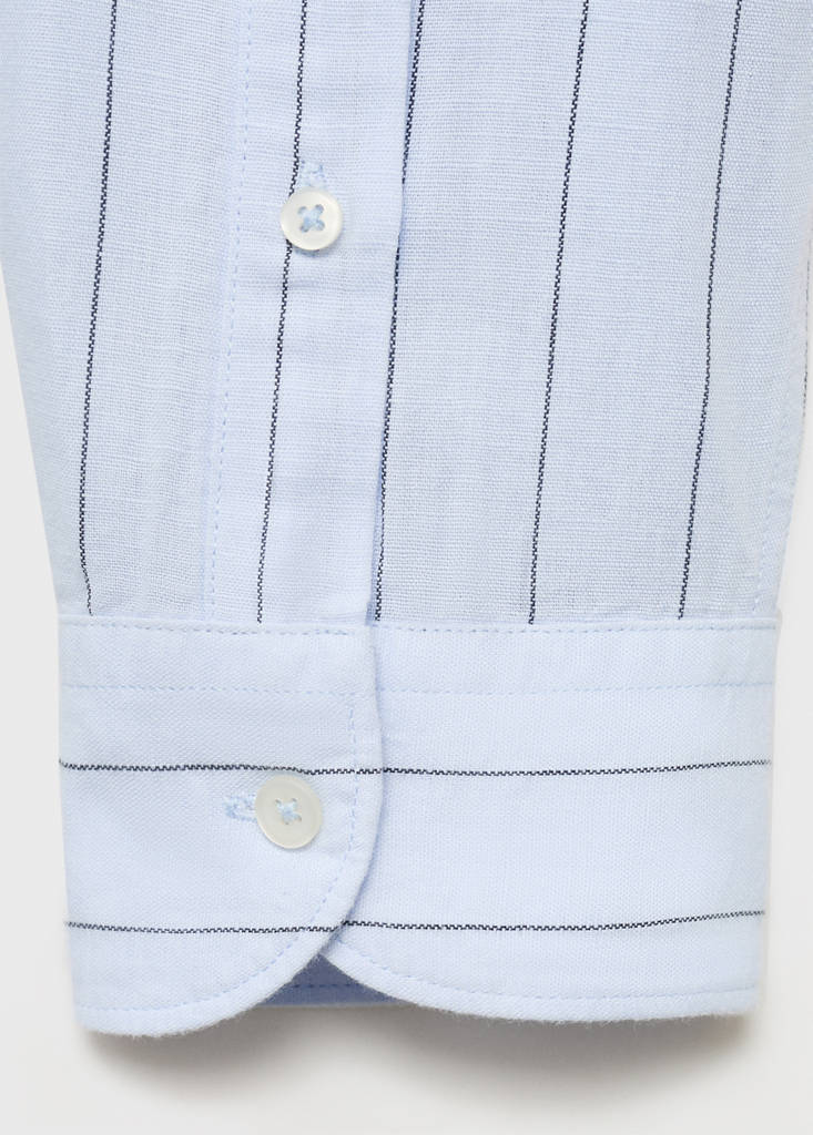 Linen pinstripe shirt — Sky Blue