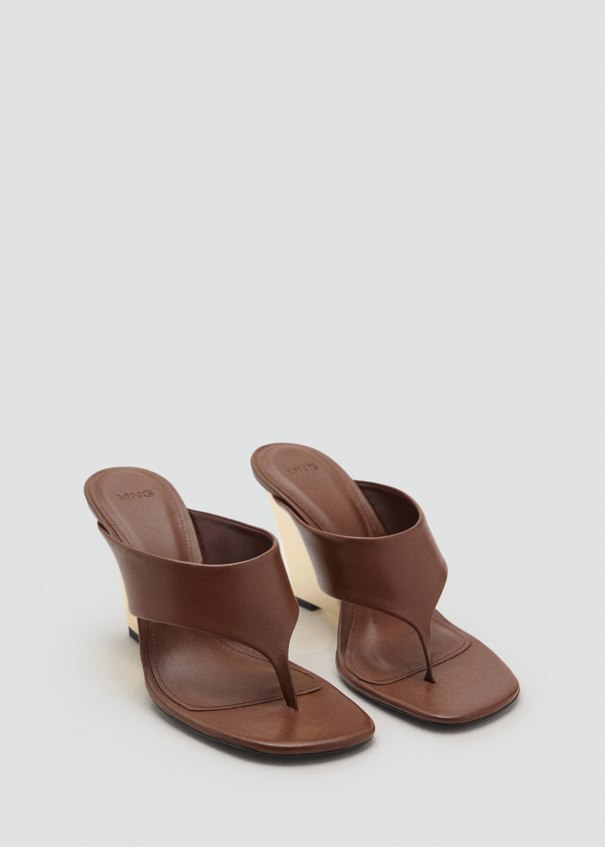 Contrast wedge leather sandal - Medium plane