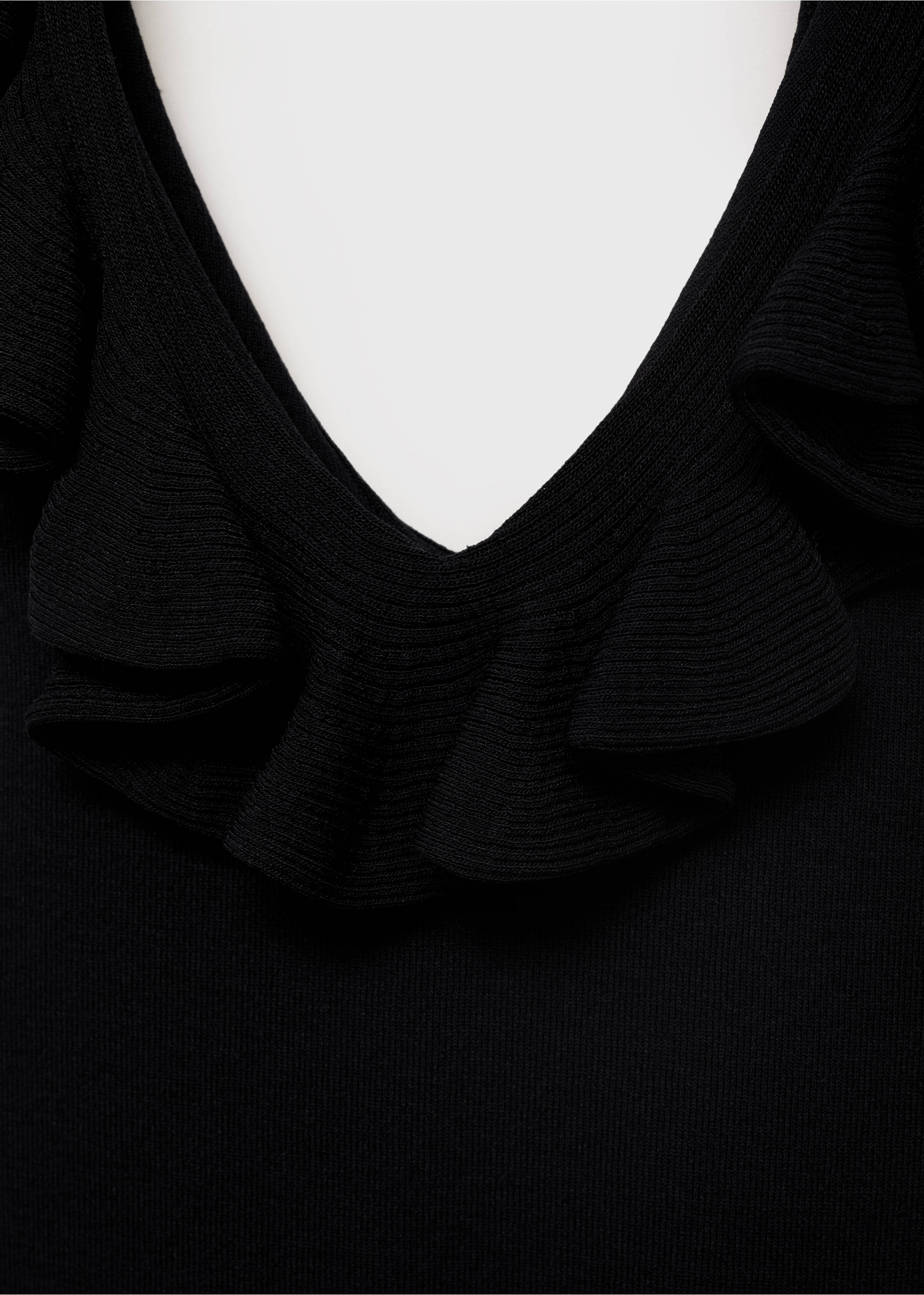 Ruffle knit top - Details of the article 8, Black. Ref: 17011264-00.