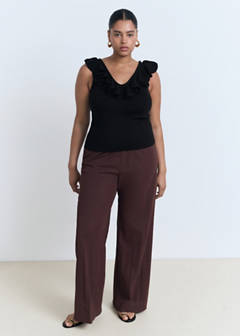 Ruffle knit top — Black 5