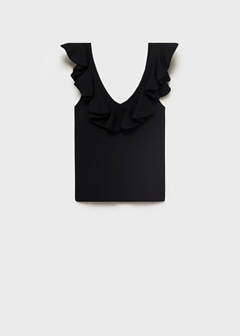 Ruffle knit top — Black 8