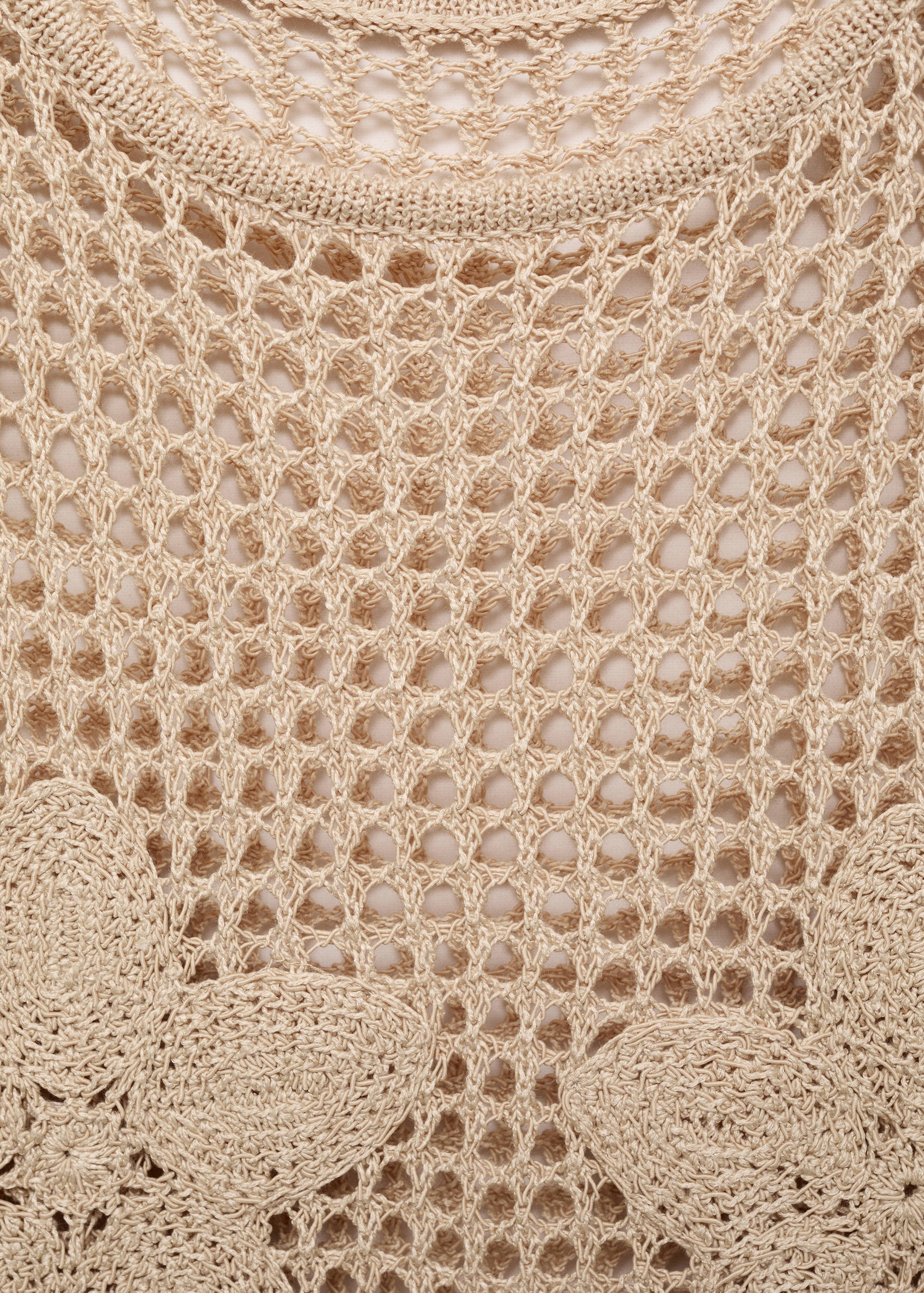 Floral-embroidered crochet top - Details of the article 8