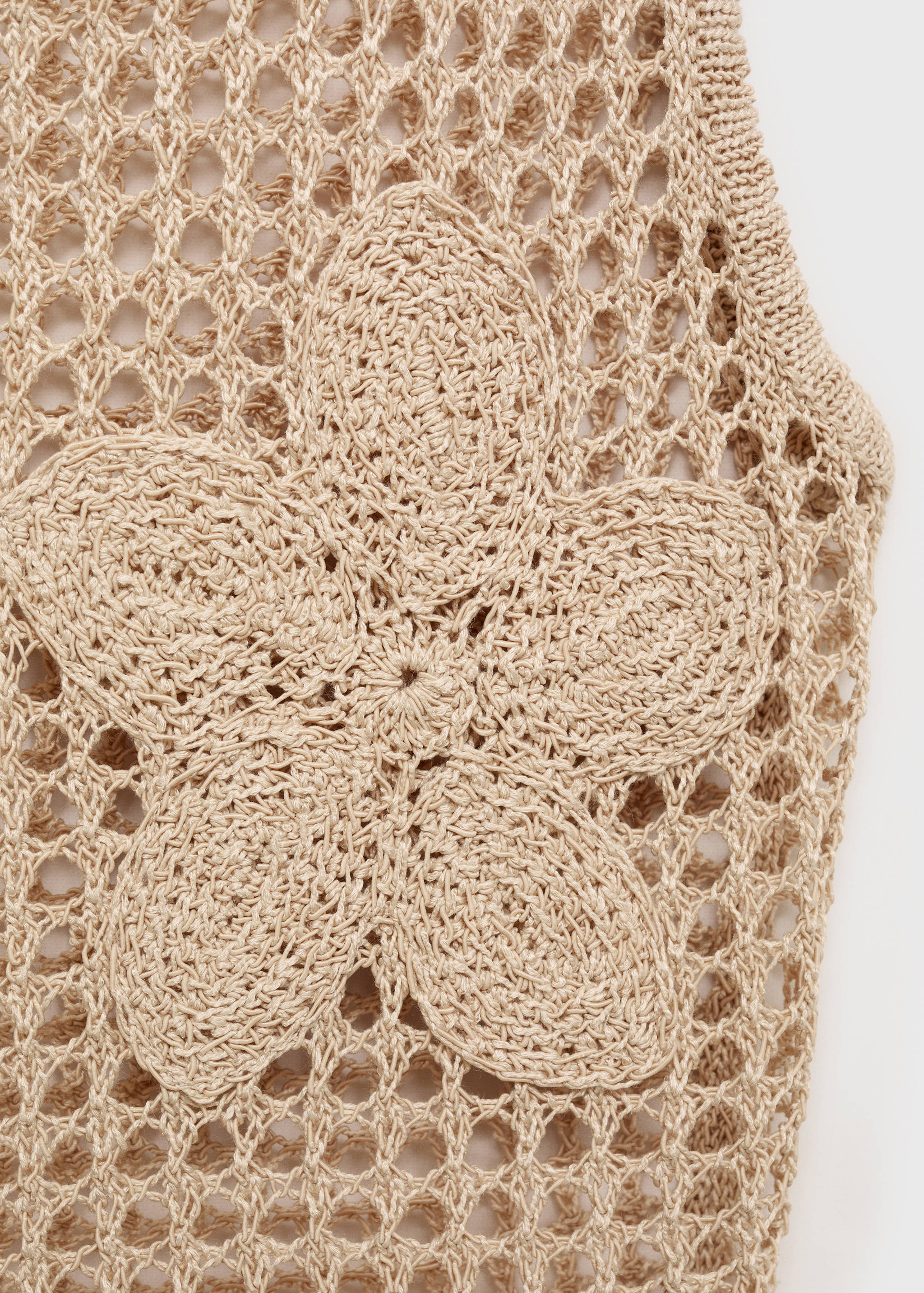Floral-embroidered crochet top - Details of the article 0