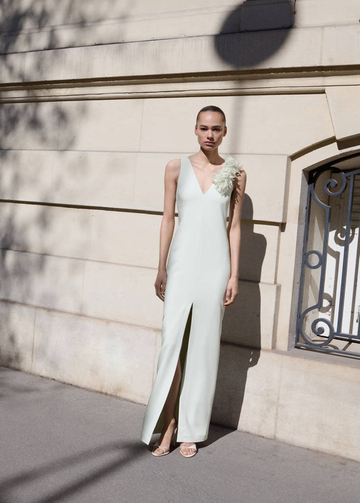 MANGO - Robe à fleurs détail ouverture vert d´eau - S