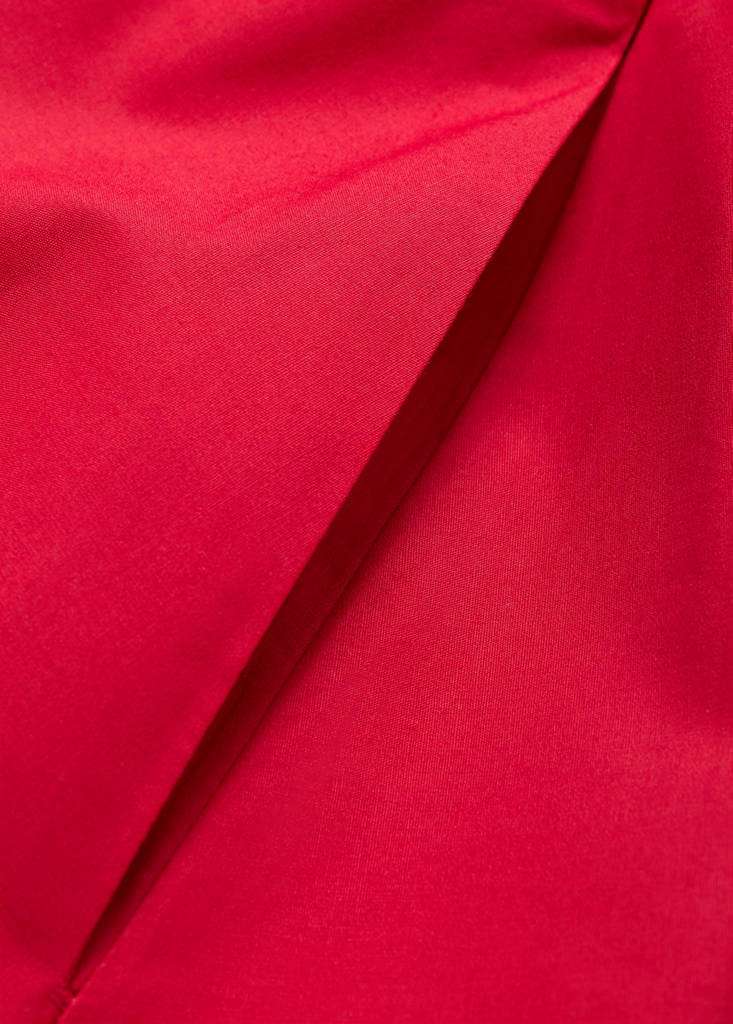 Flared cotton skirt — Red