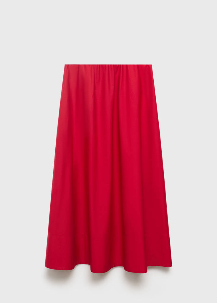 Flared cotton skirt — Red