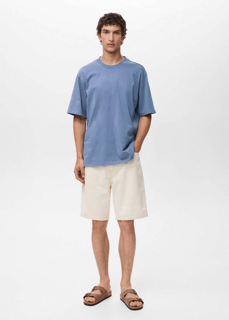 T-shirt with printed patch — Blue