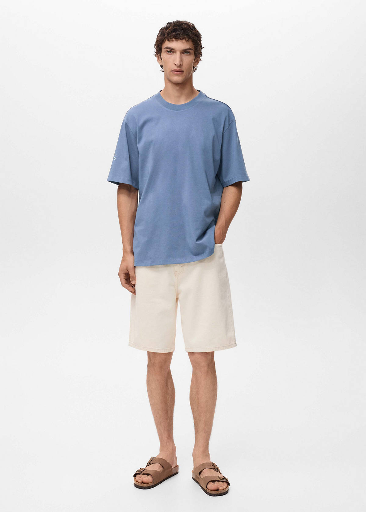T-shirt with printed patch — Blue