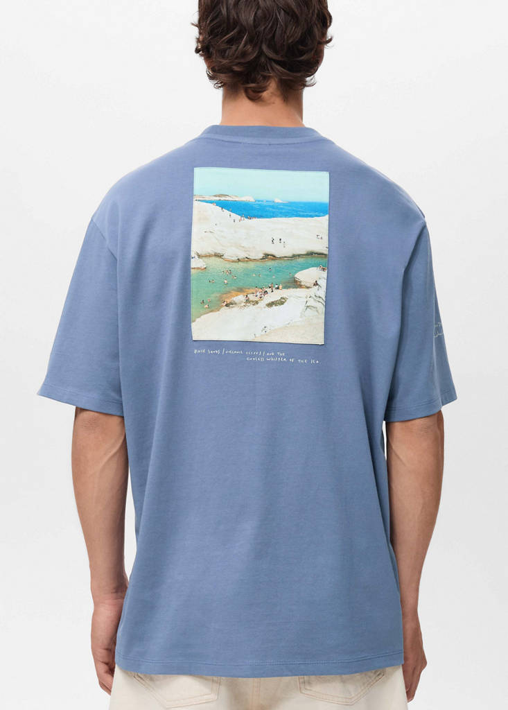 T-shirt with printed patch — Blue