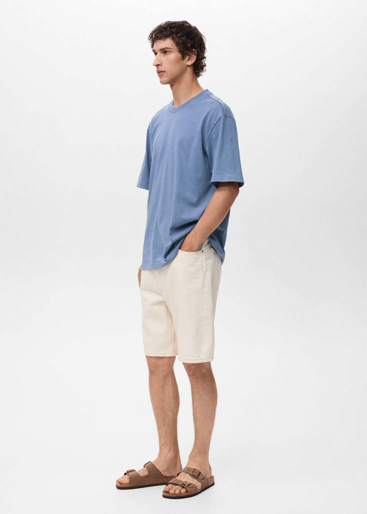 T-shirt with printed patch — Blue