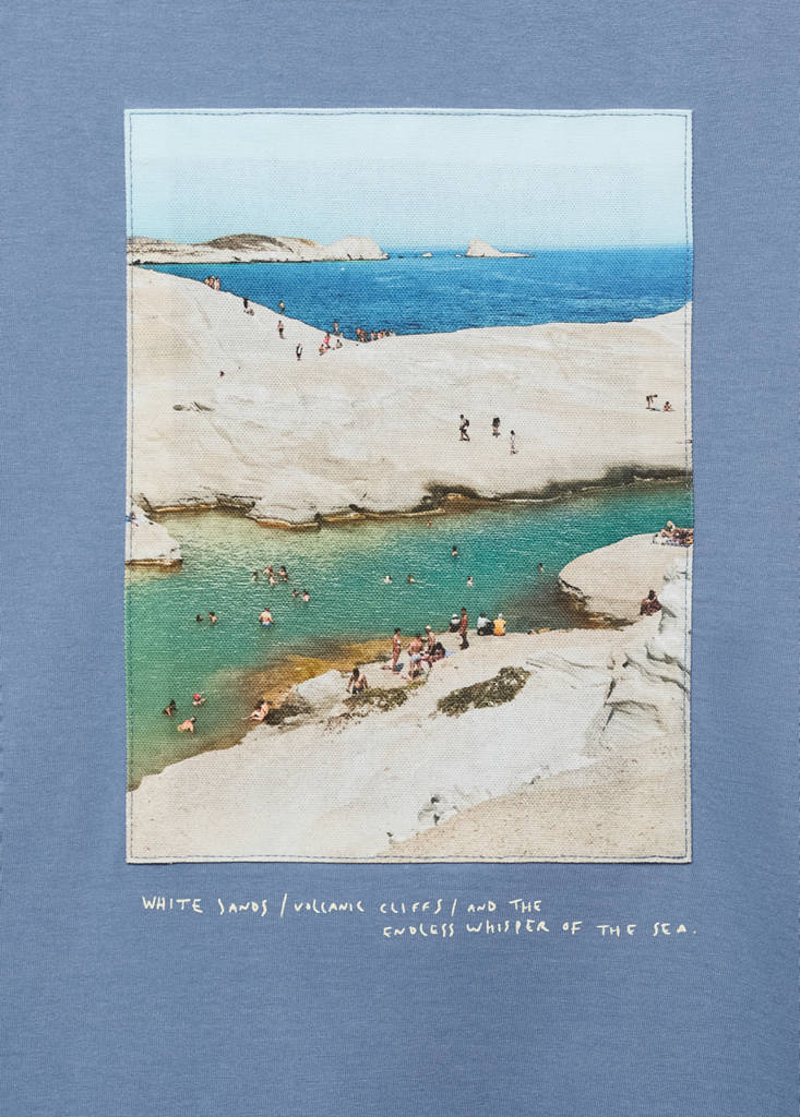 T-shirt with printed patch — Blue