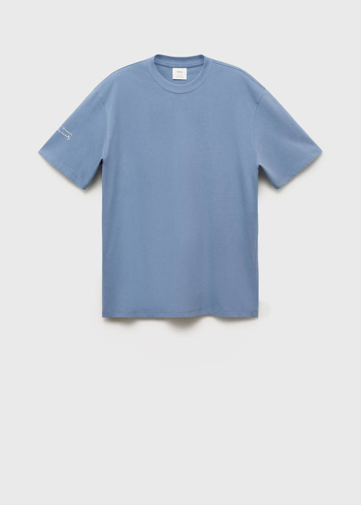 T-shirt with printed patch — Blue
