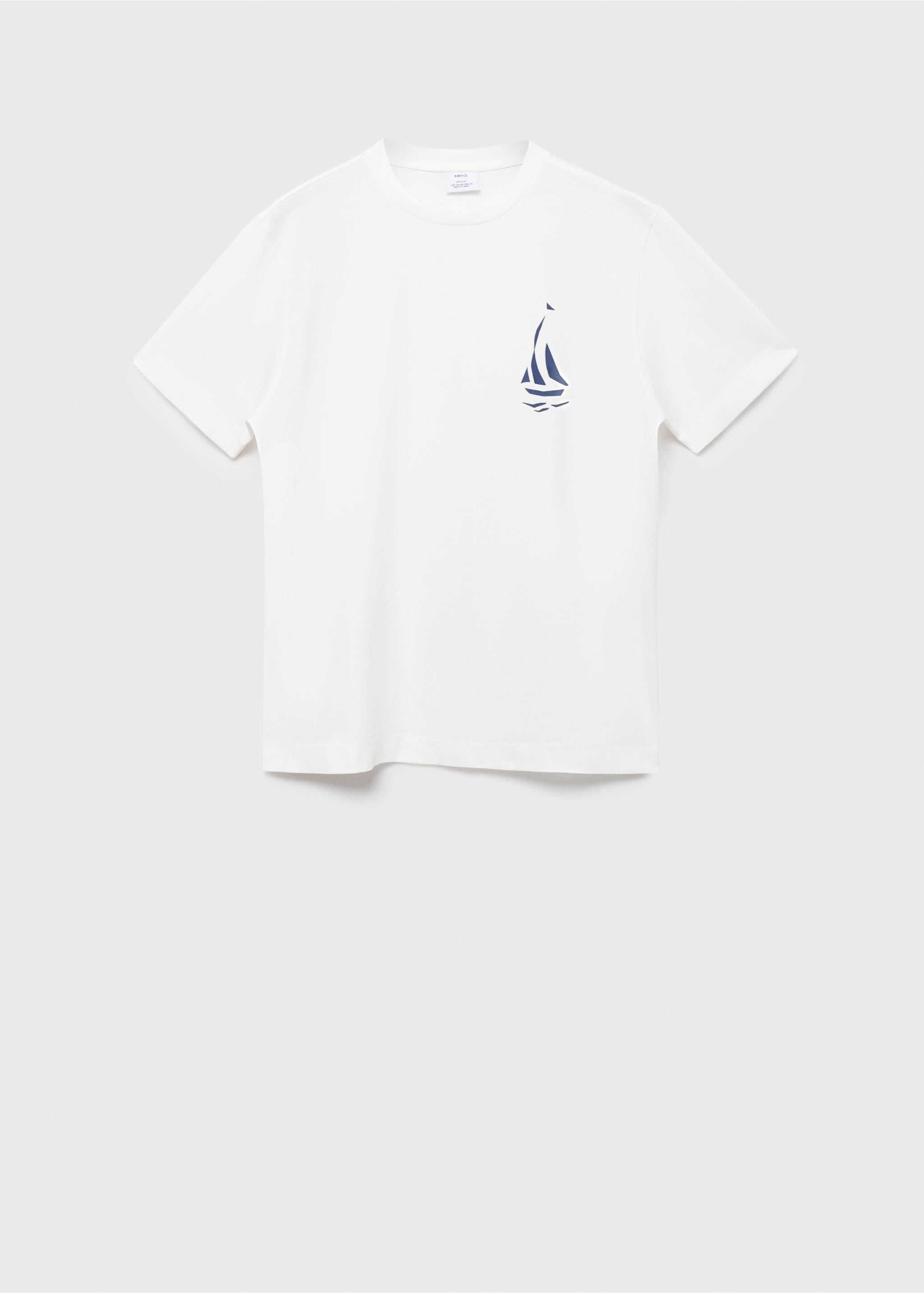Camiseta 100% algodón estampado pecho - Artículo sin modelo, Blanco. Ref: 17011278-00.
