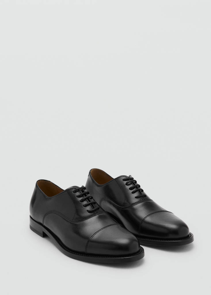 Oxford style leather shoe — Black
