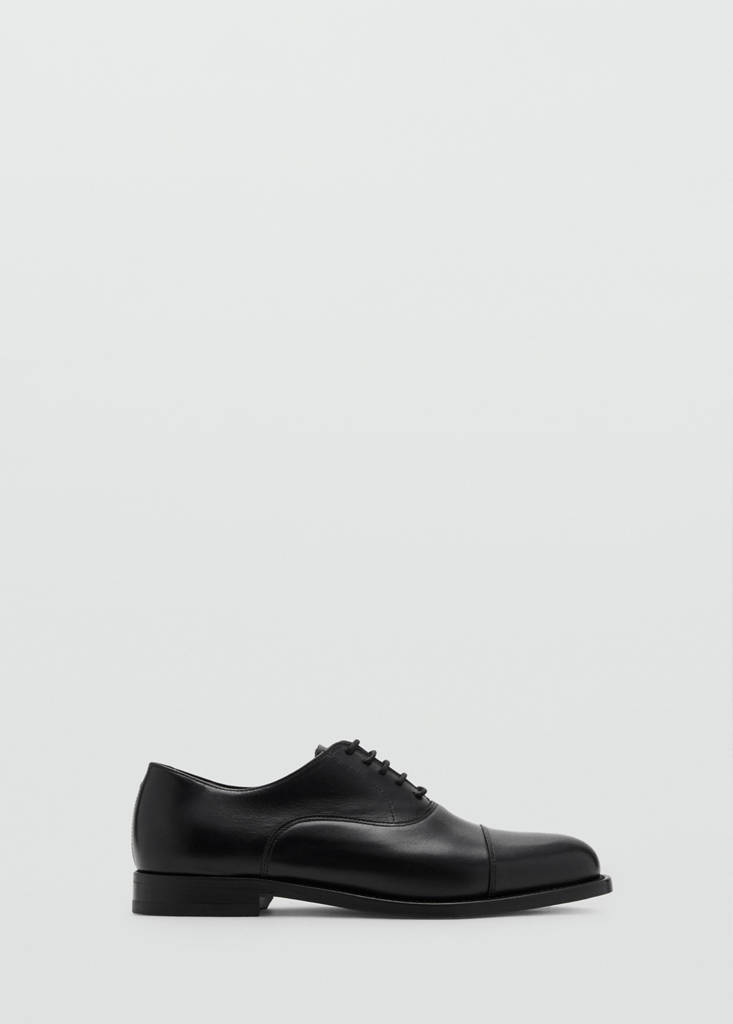 Oxford style leather shoe — Black
