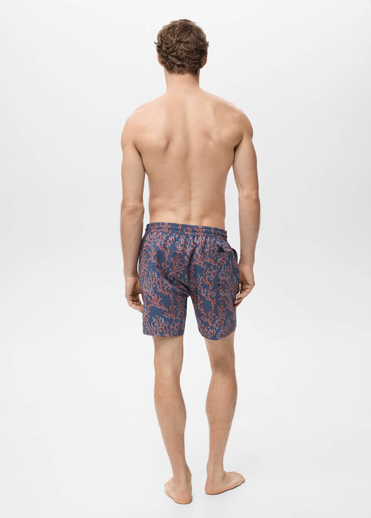 Swimsuit with coral print — Coral Red
