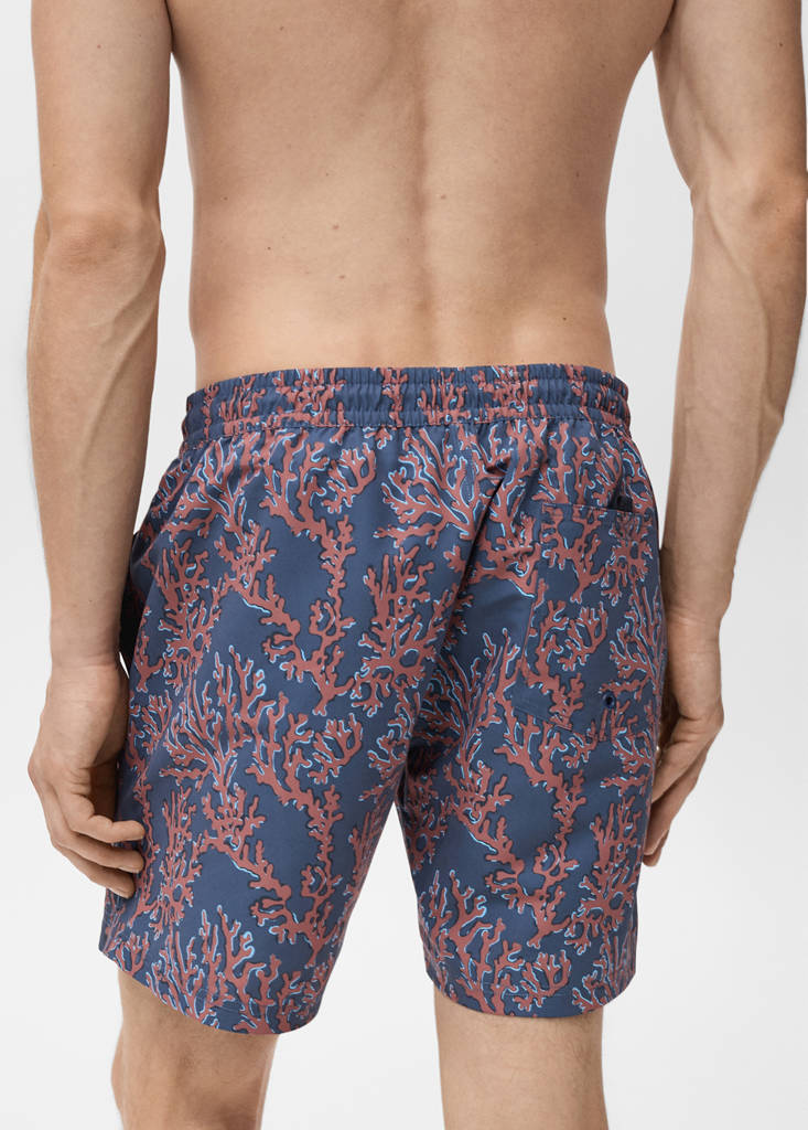 Swimsuit with coral print — Coral Red
