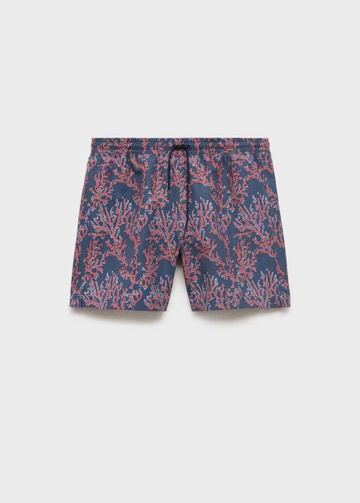 Swimsuit with coral print — Coral Red