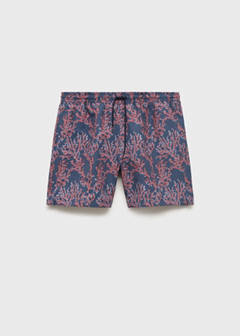 Swimsuit with coral print — Coral Red 8