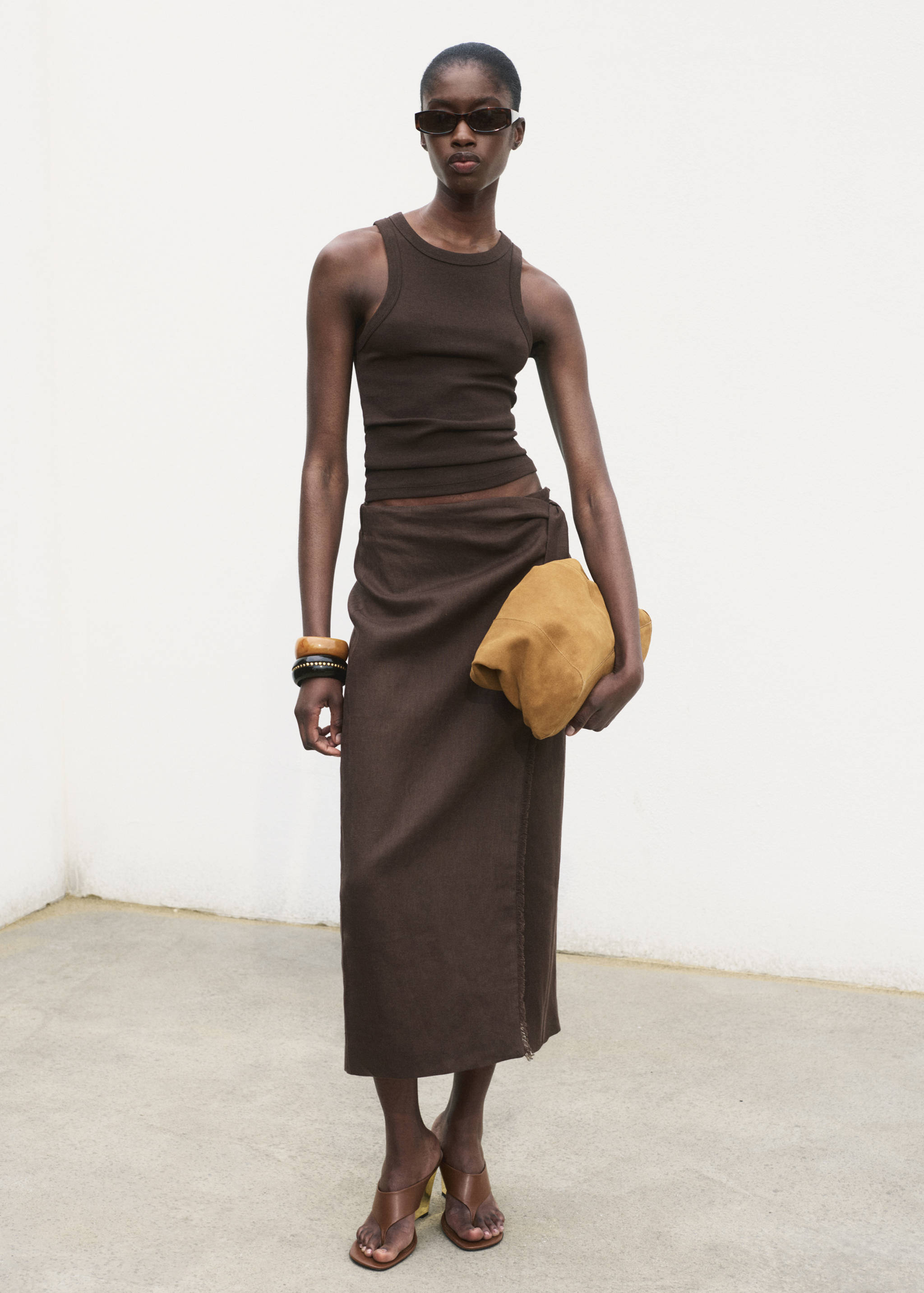 Linen sarong skirt - General plane