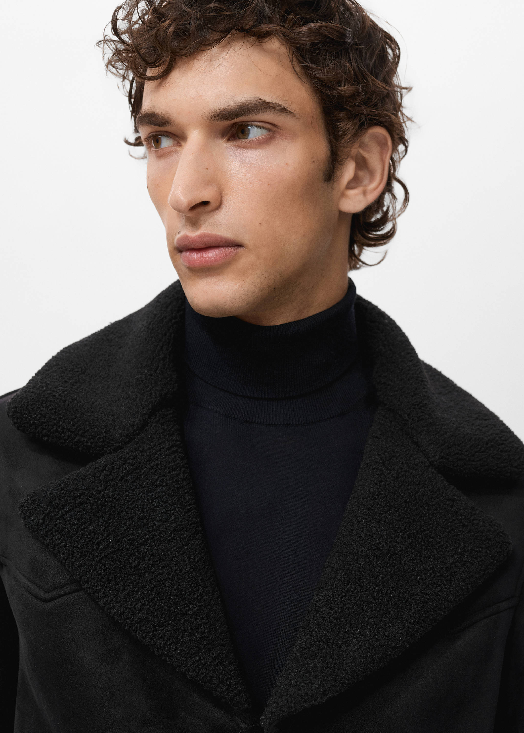 Manteau effet daim imitation mouton retourné - Détail de l'article 1